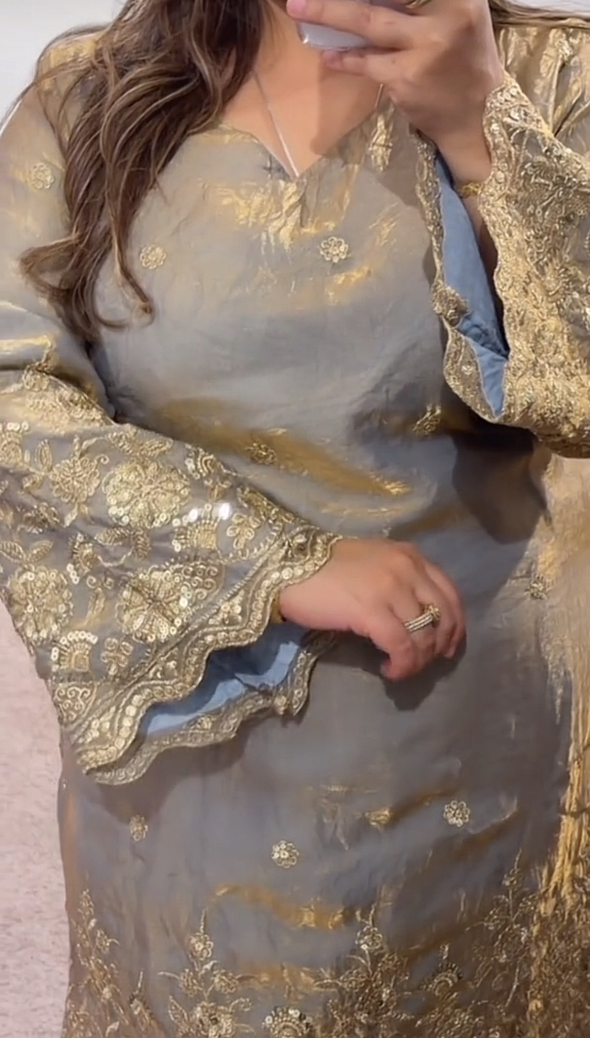 Pachi- Elegant Grey Embroidered Co ord Set