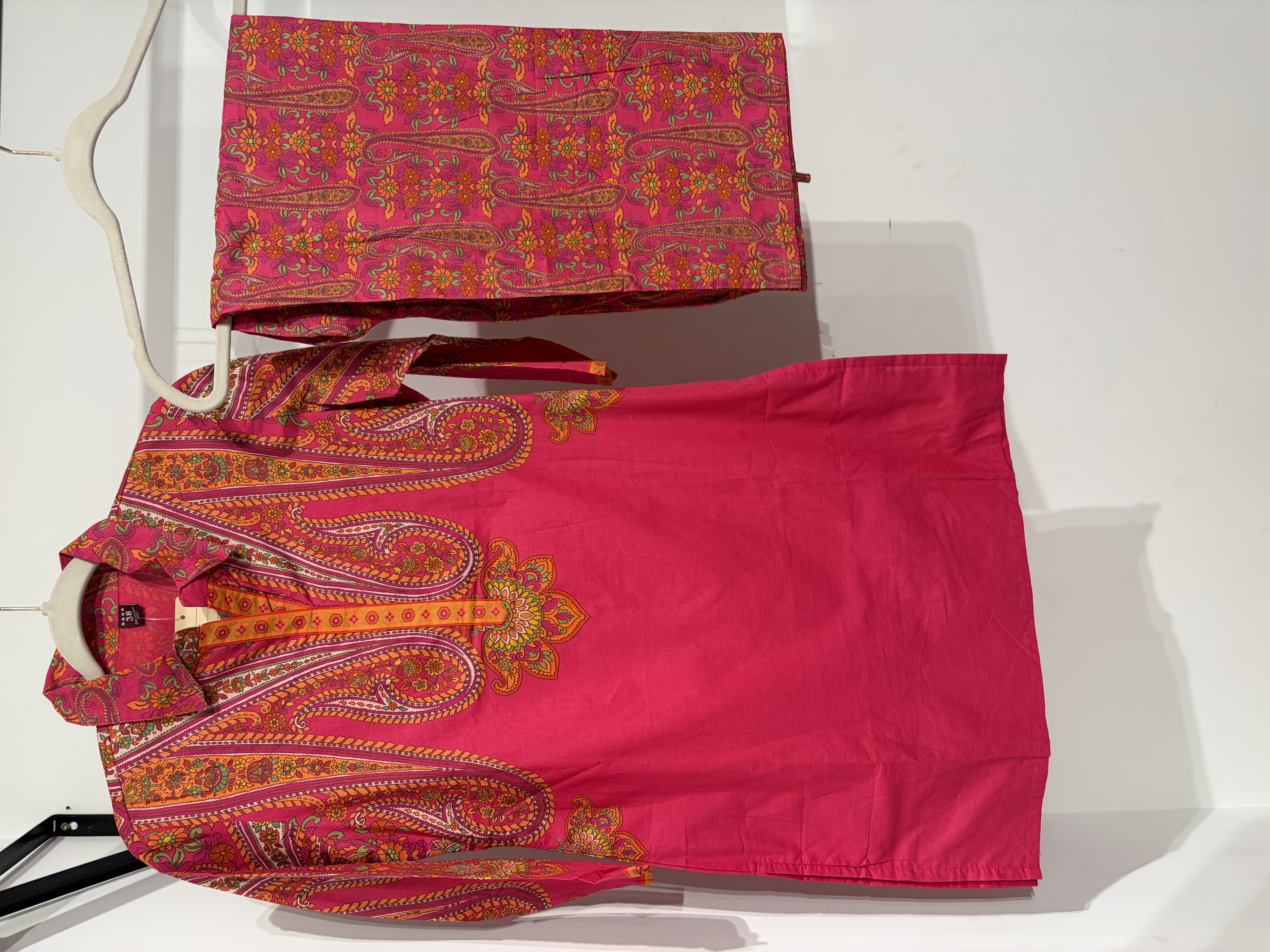 Pink ethnic embroidered Co ord Set