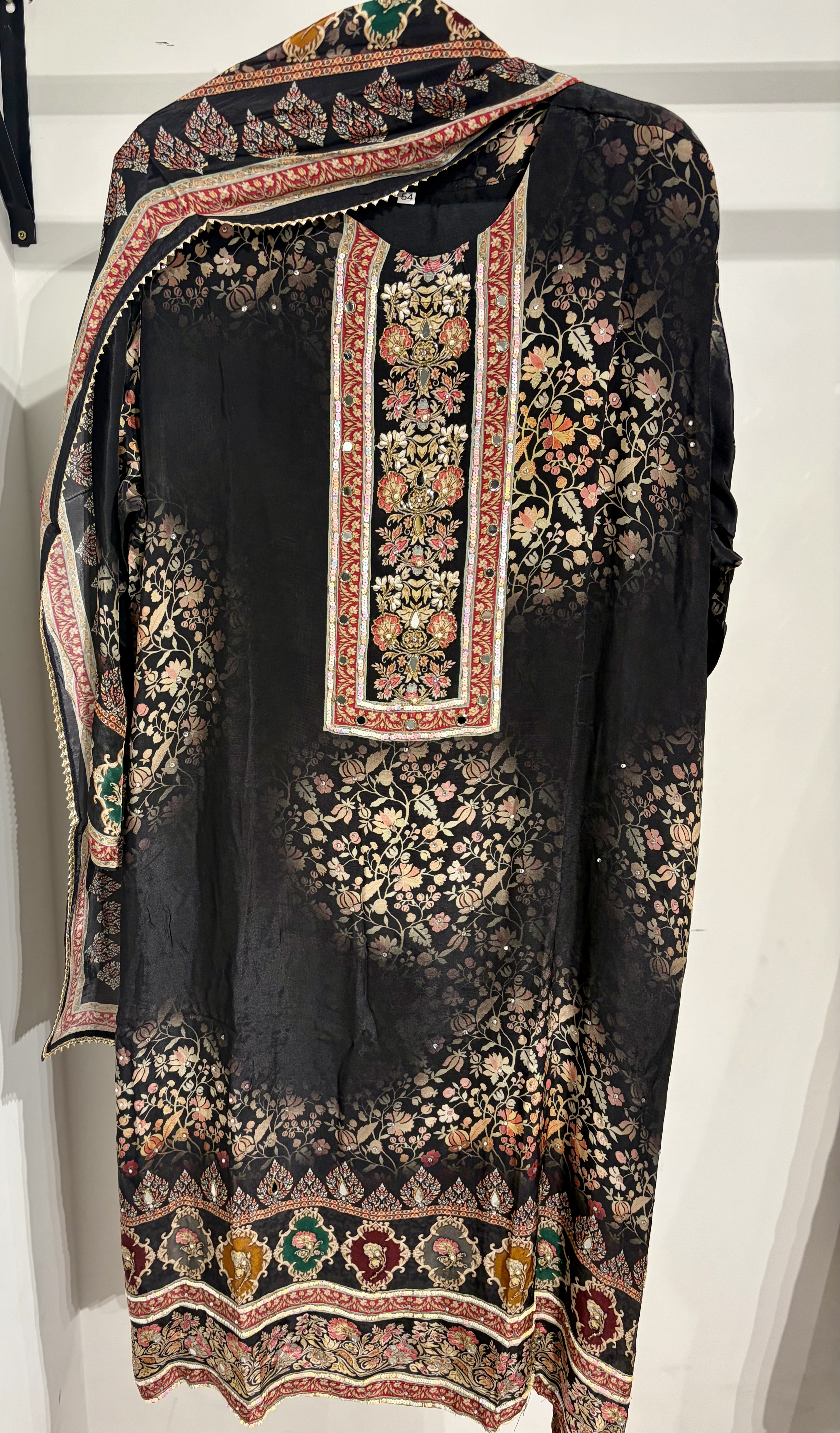 Embroidered Black Ethnic Suit
