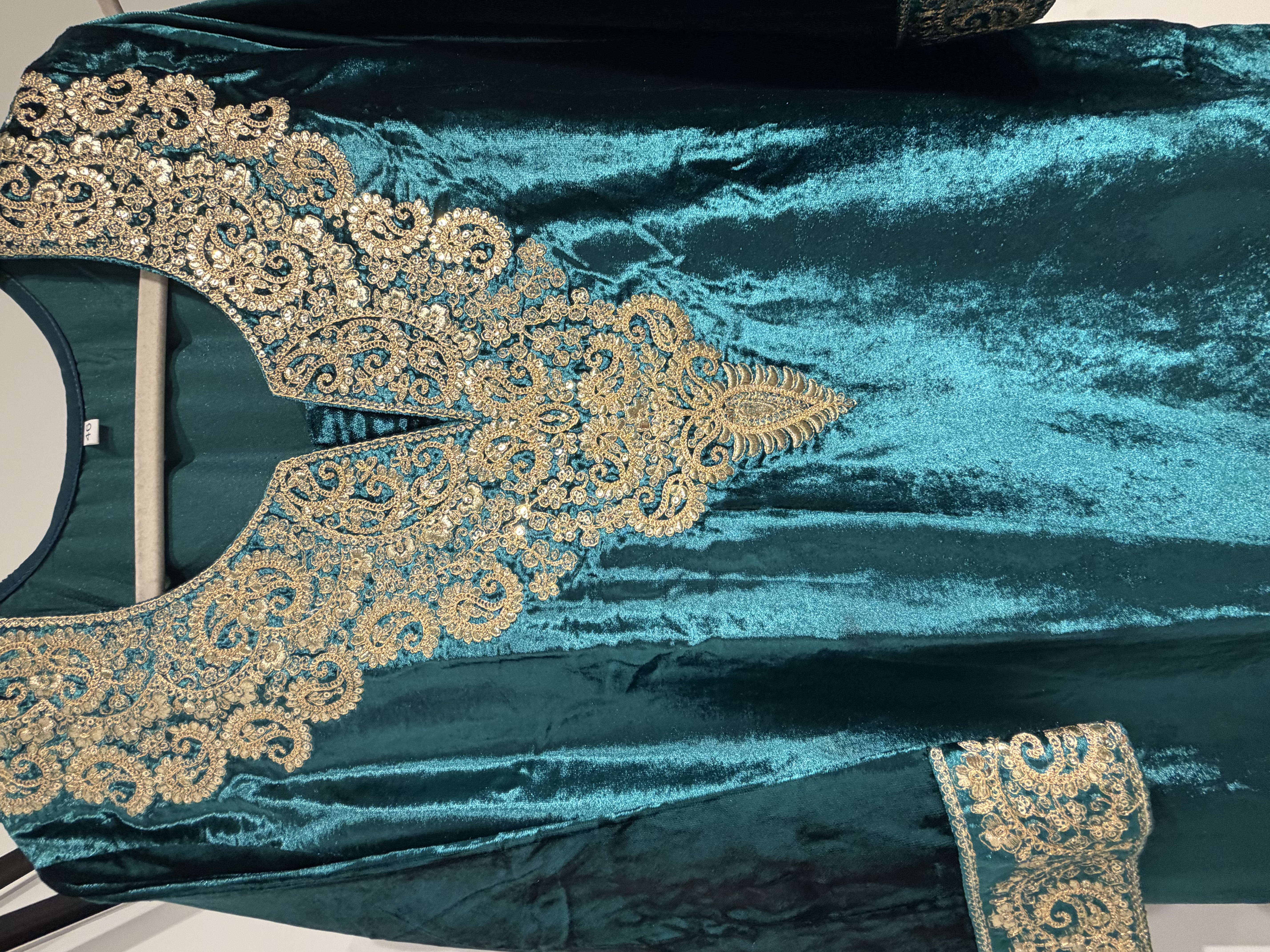 Peacock Green Premium Velvet Co Ord Set