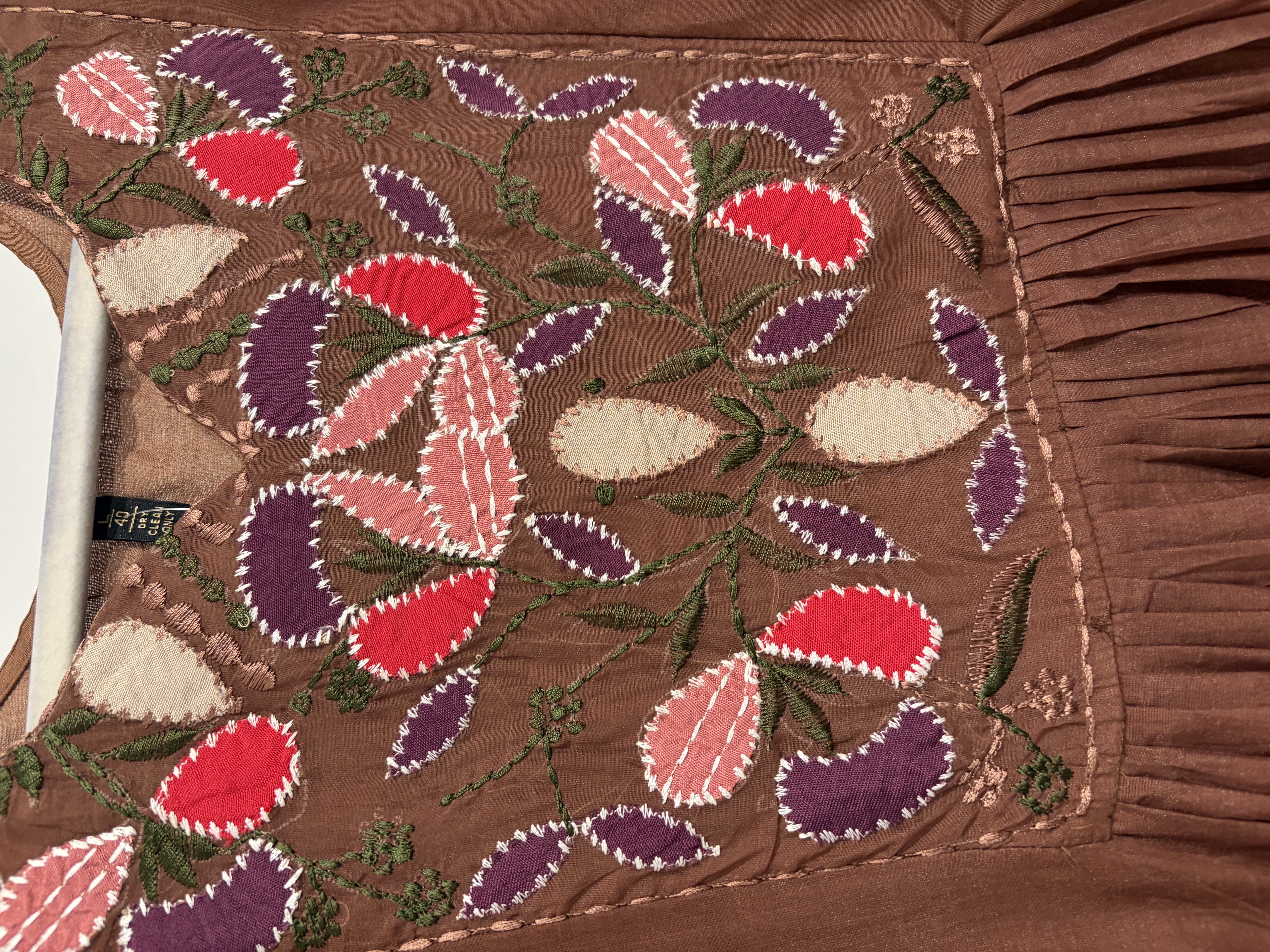 Brown Embroidered Traditional Suit