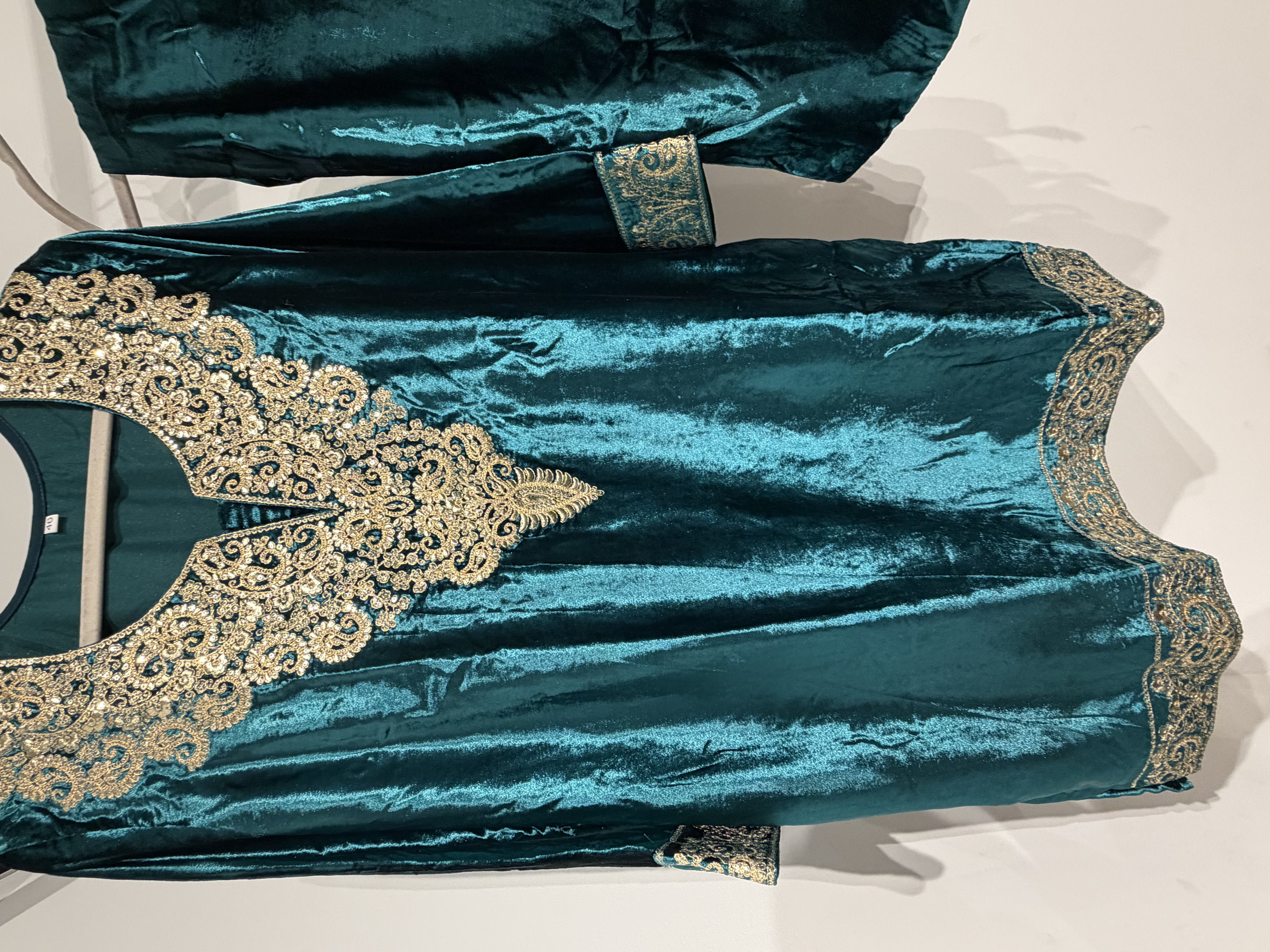 Peacock Green Premium Velvet Co Ord Set