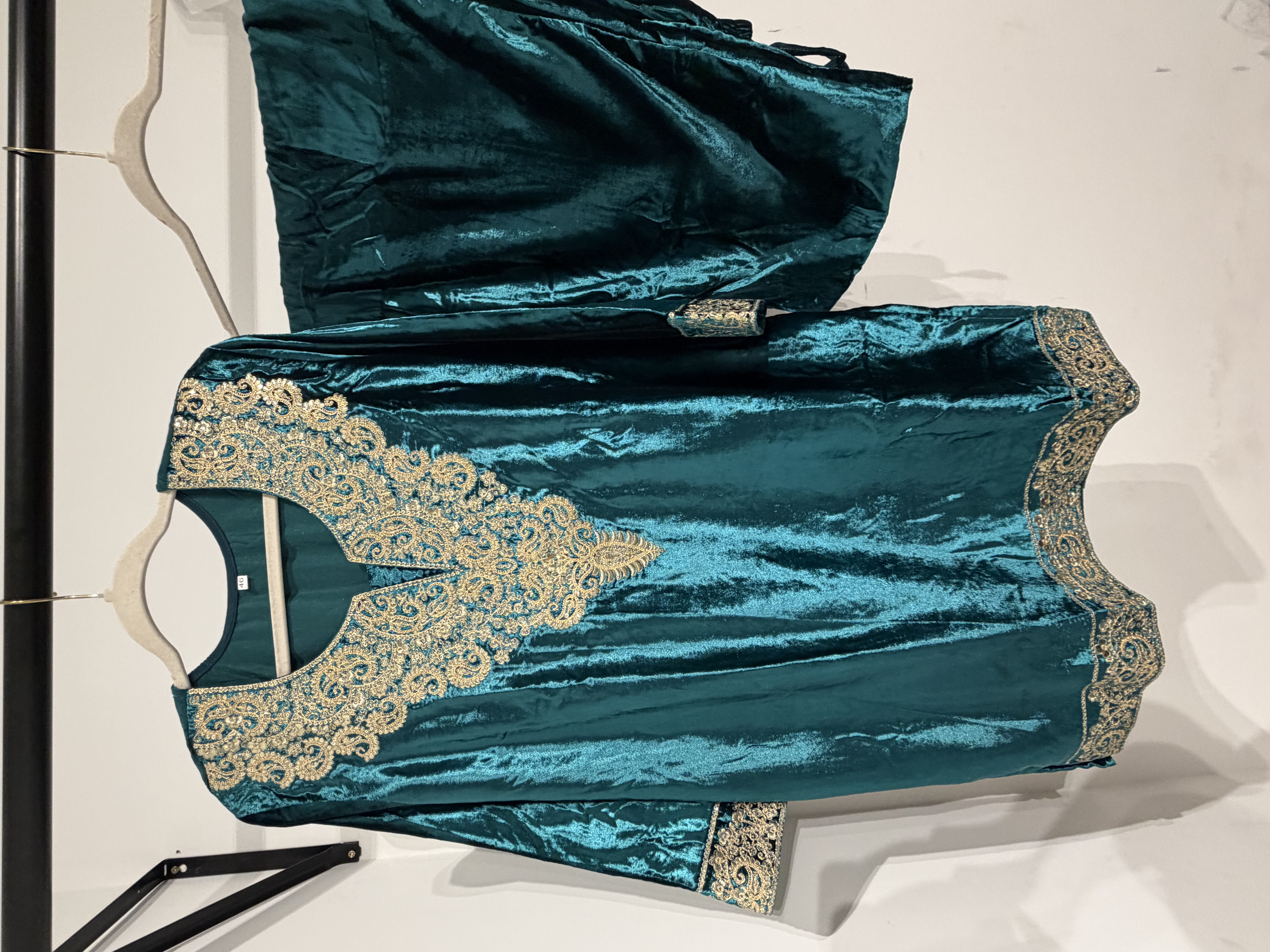 Peacock Green Premium Velvet Co Ord Set