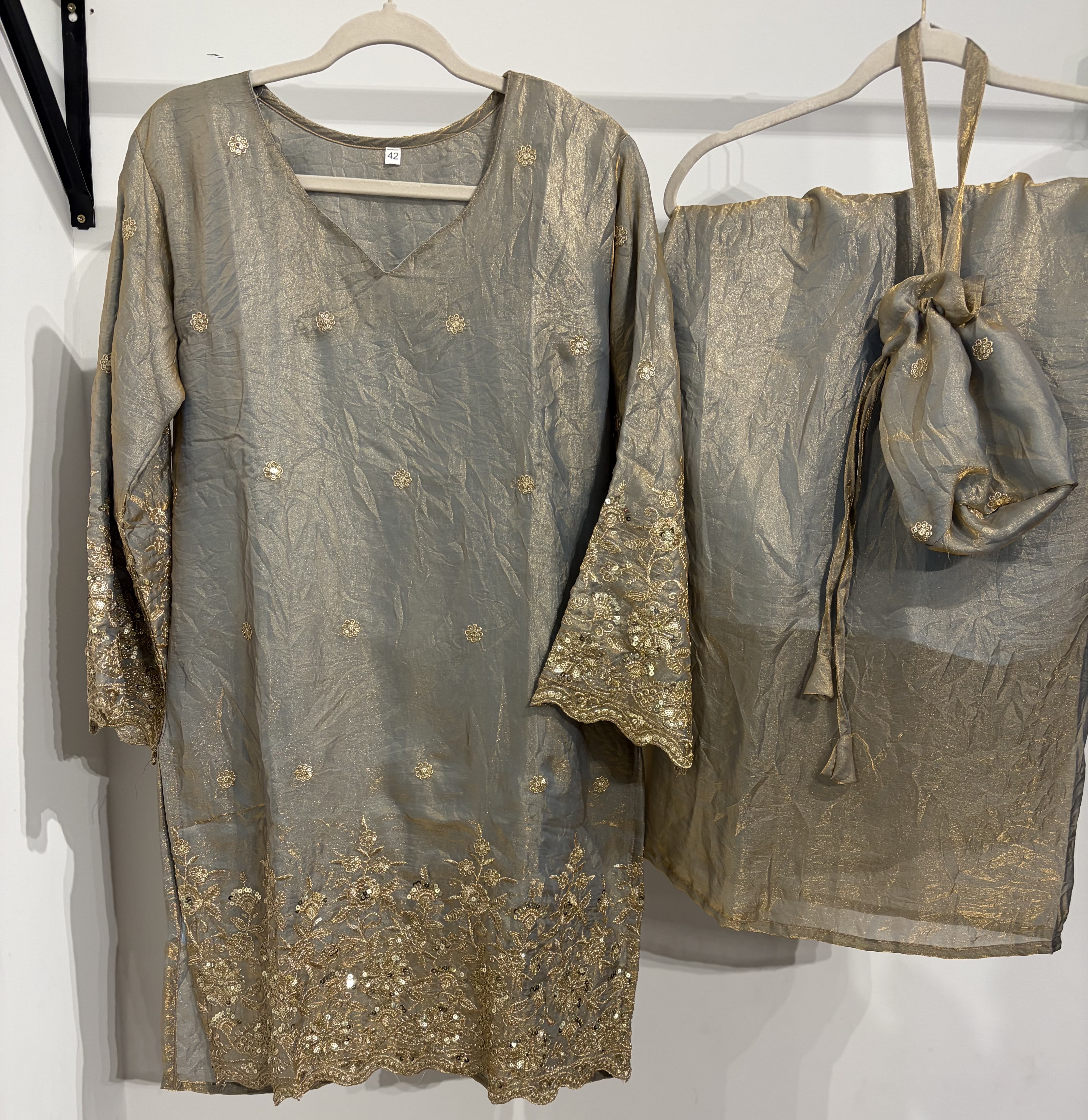 Pachi- Elegant Grey Embroidered Co ord Set