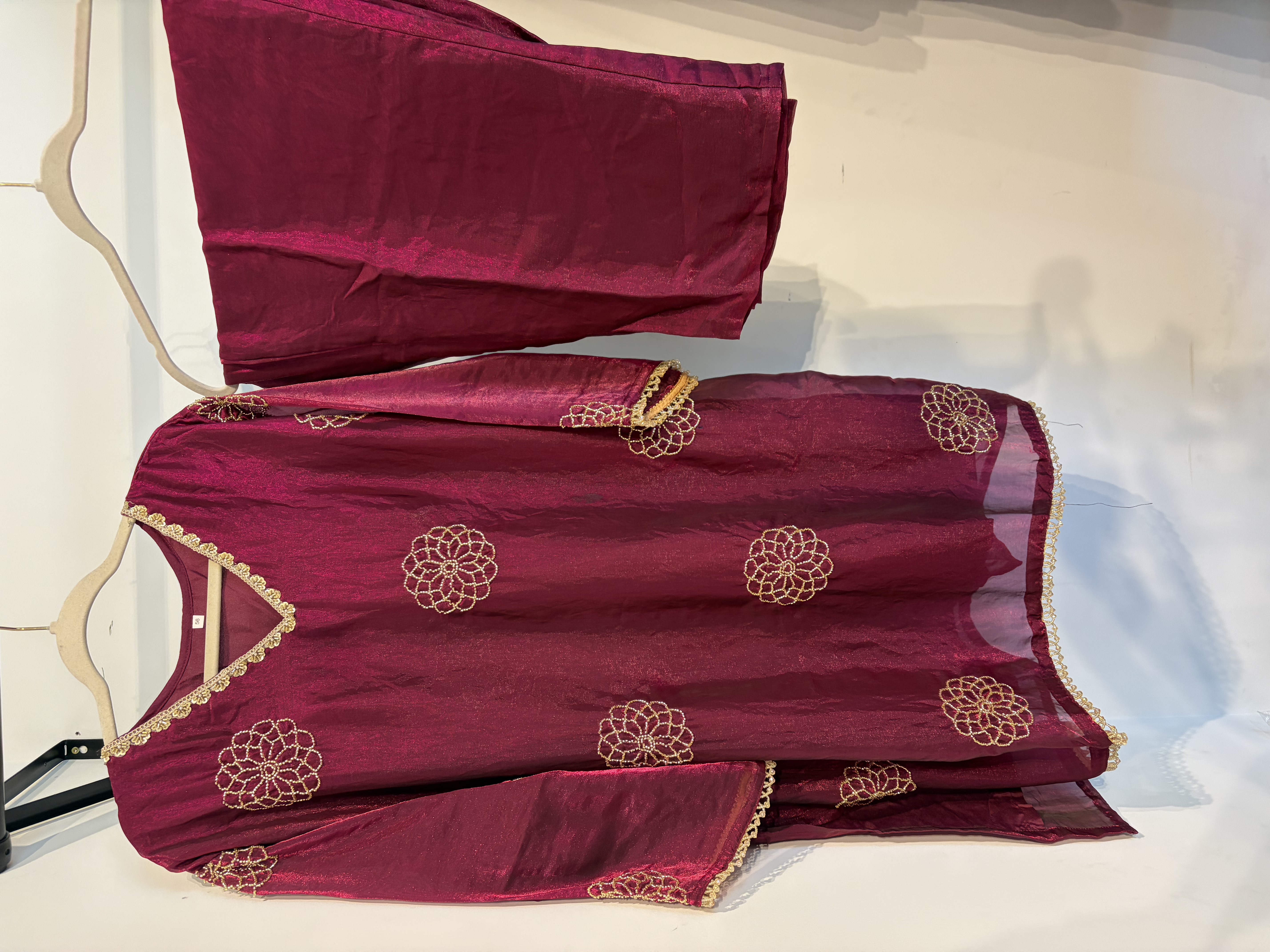 Magenta Embroidered Co ord Set