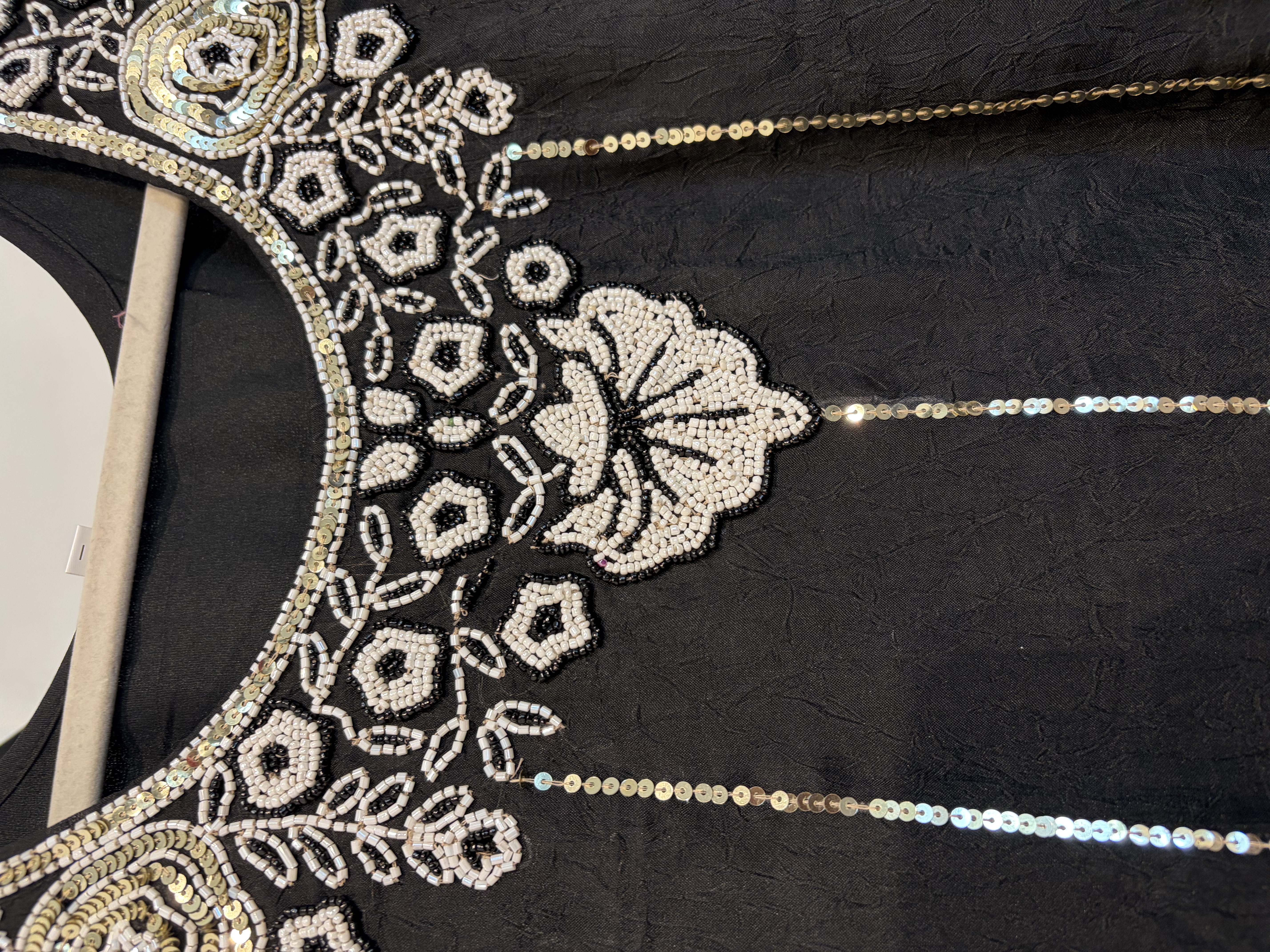 Black Moti embroidered