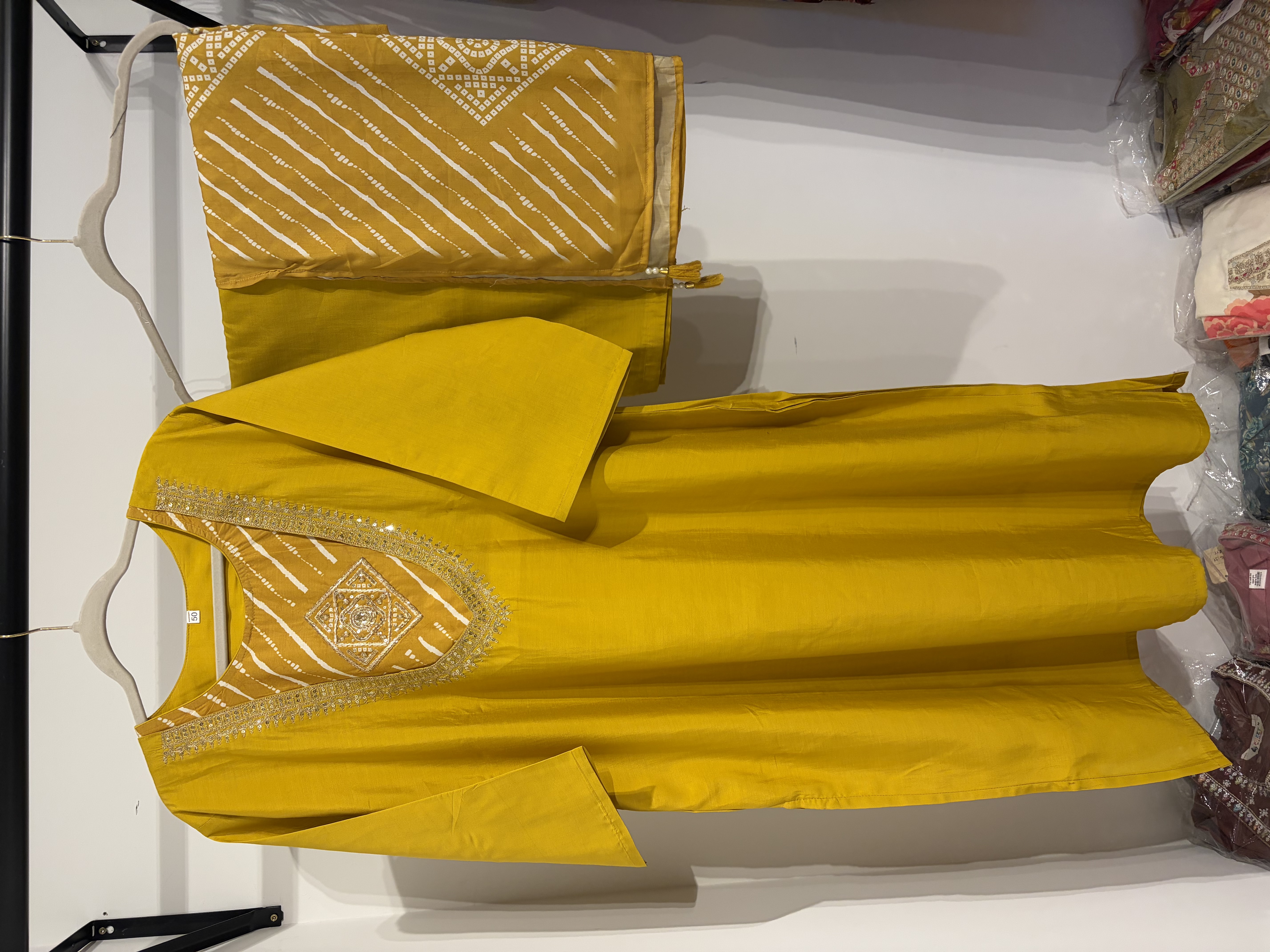 Roman Silk Mustard Yellow Suit