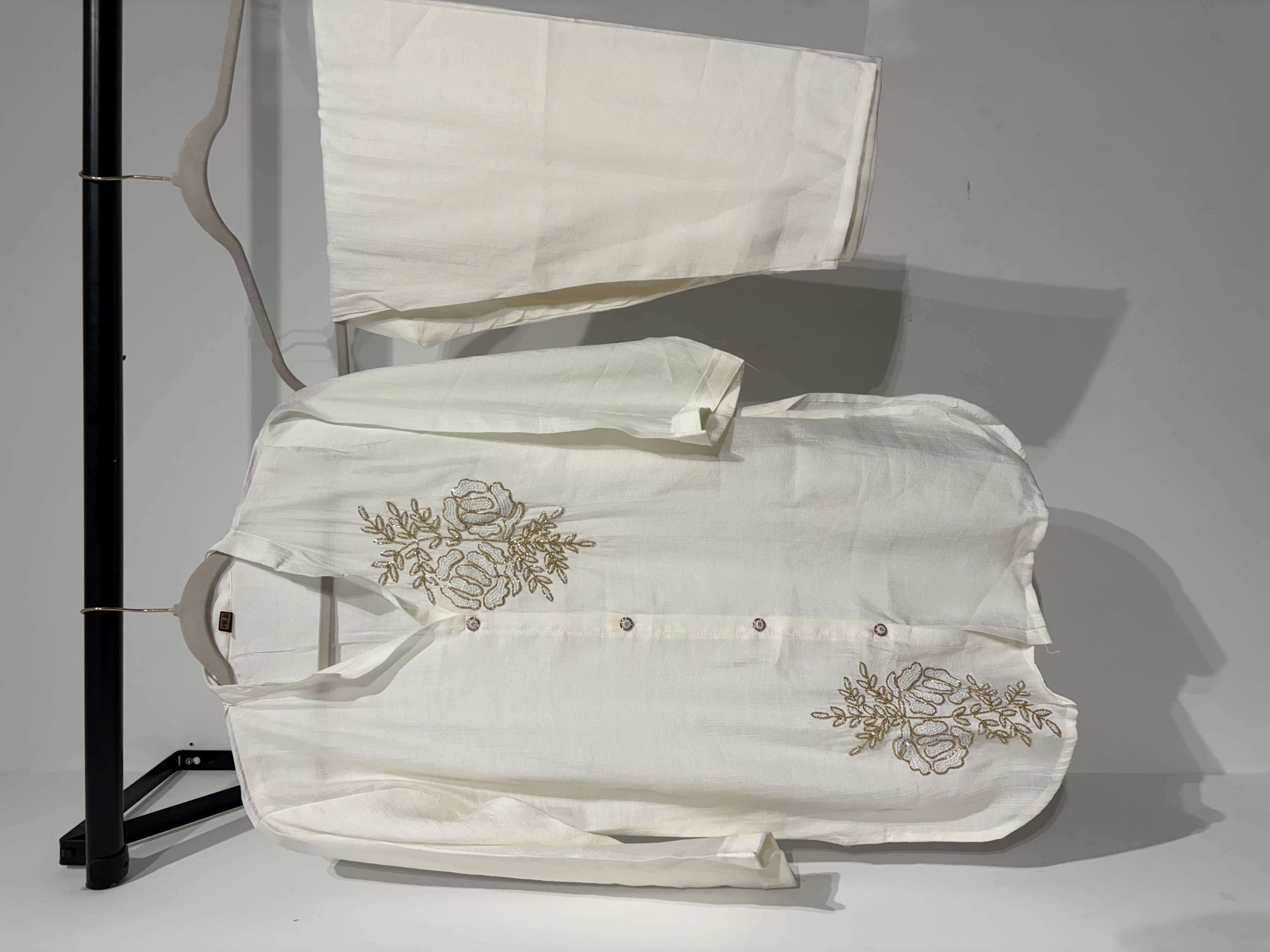 Embroidered White Co ord Set