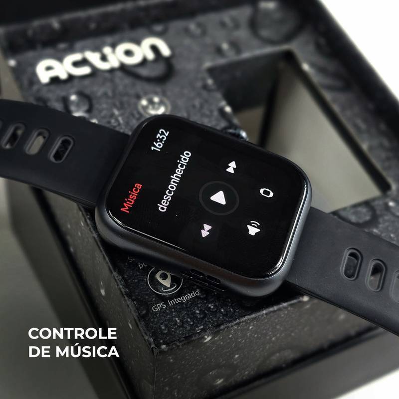 ACTION WEARZONE | Smartwatch Esportivo | A PROVA D'ÁGUA, GPS integrado e 7 Dias de Bateria