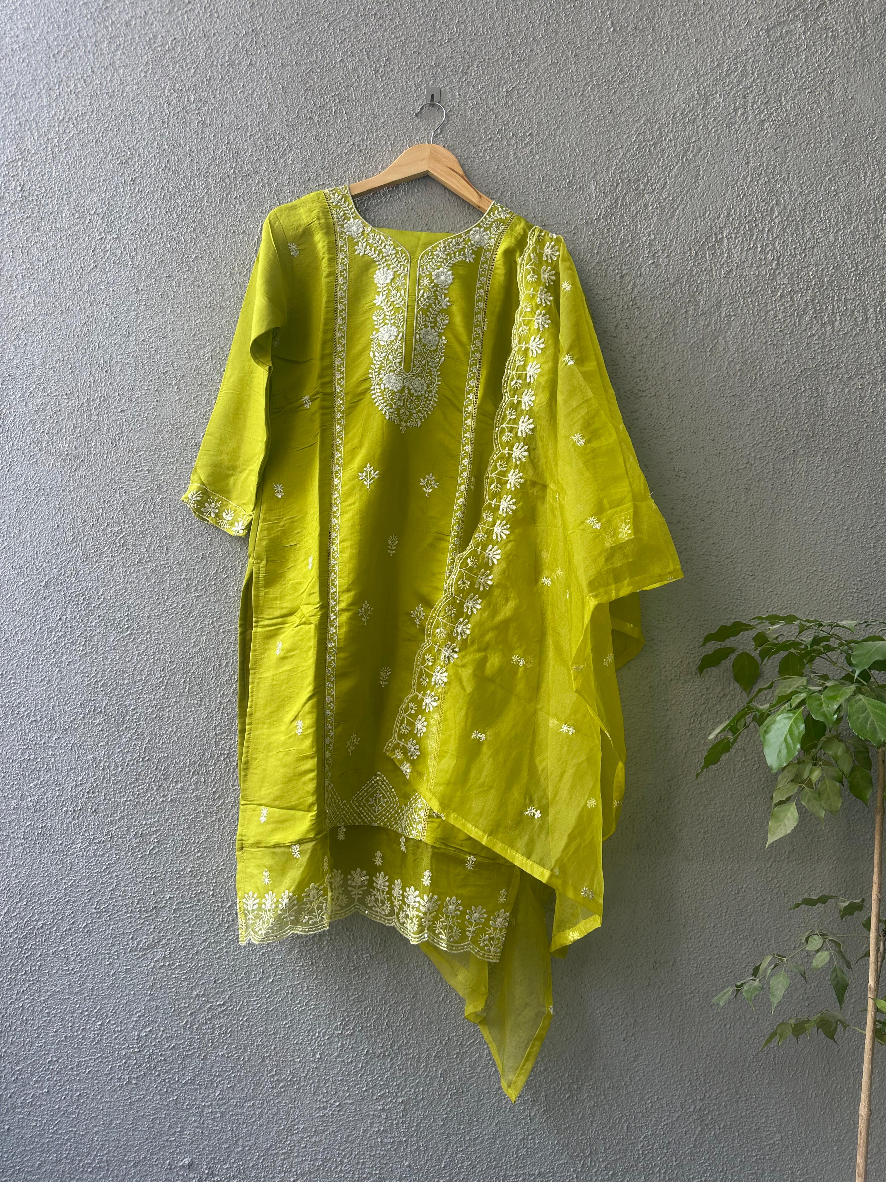 Embroidered Yellow Salwar Kameez