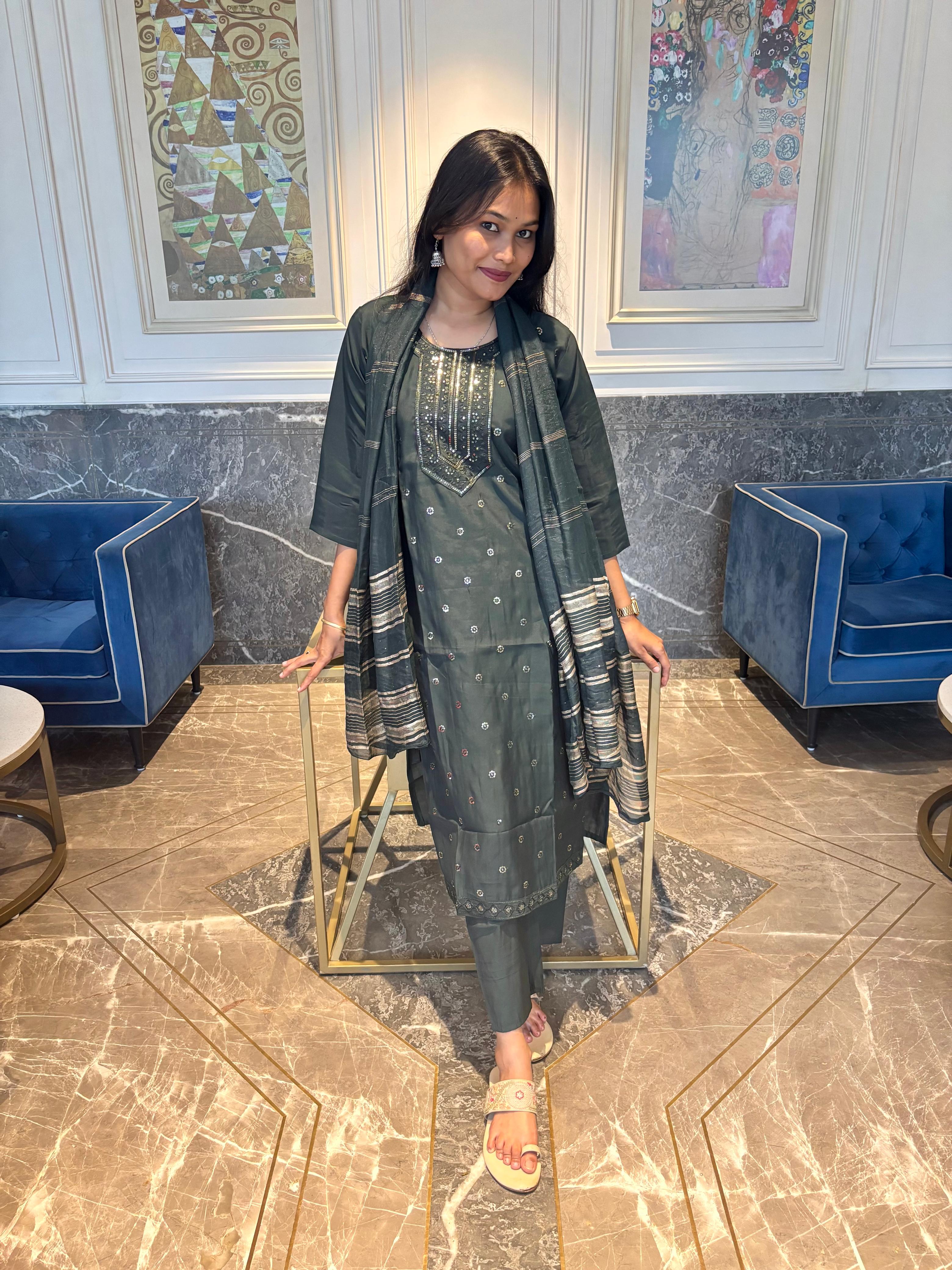 Three-Piece Ethnic Suit Set