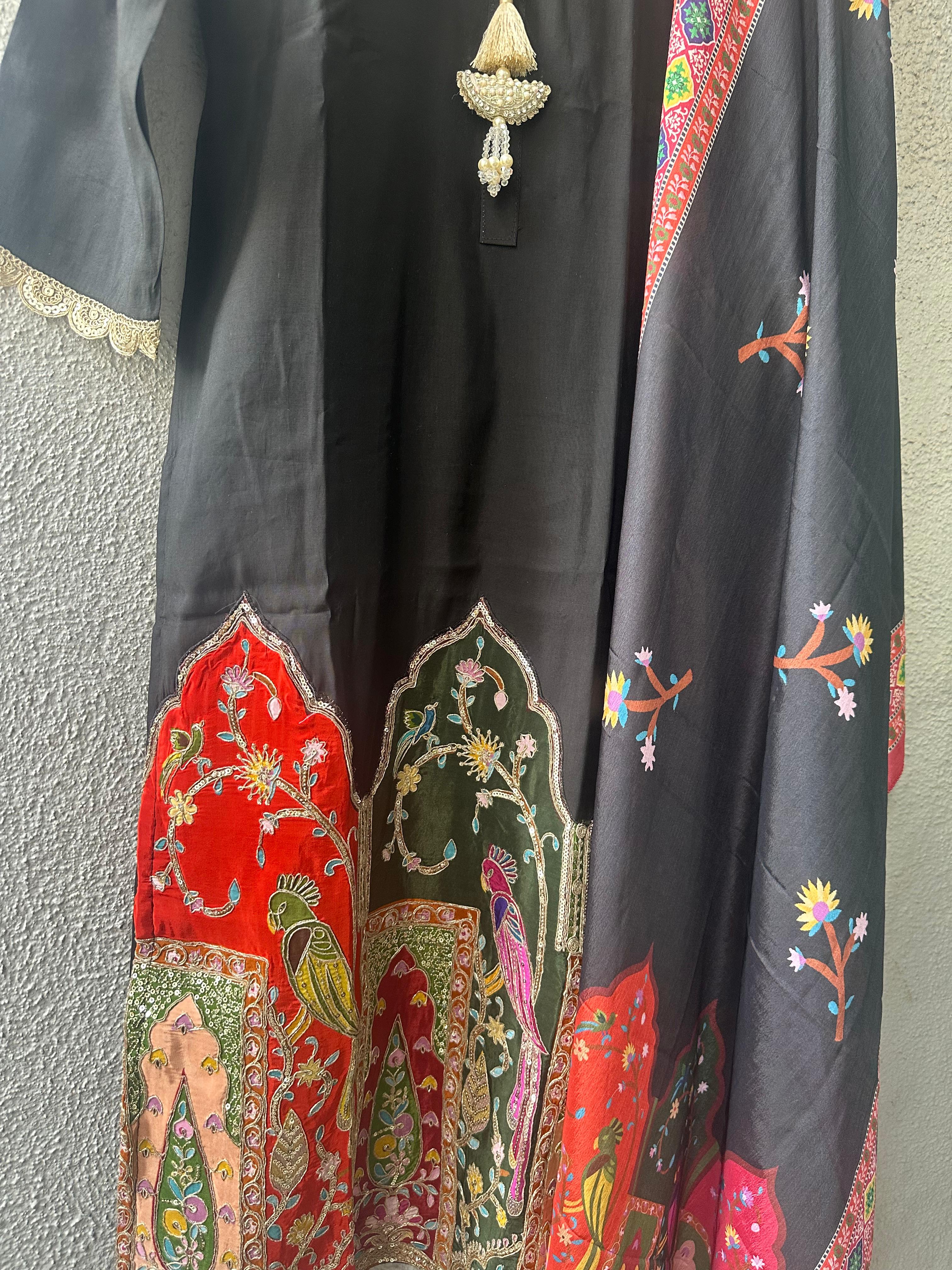 Black Traditional Embroidered Suit