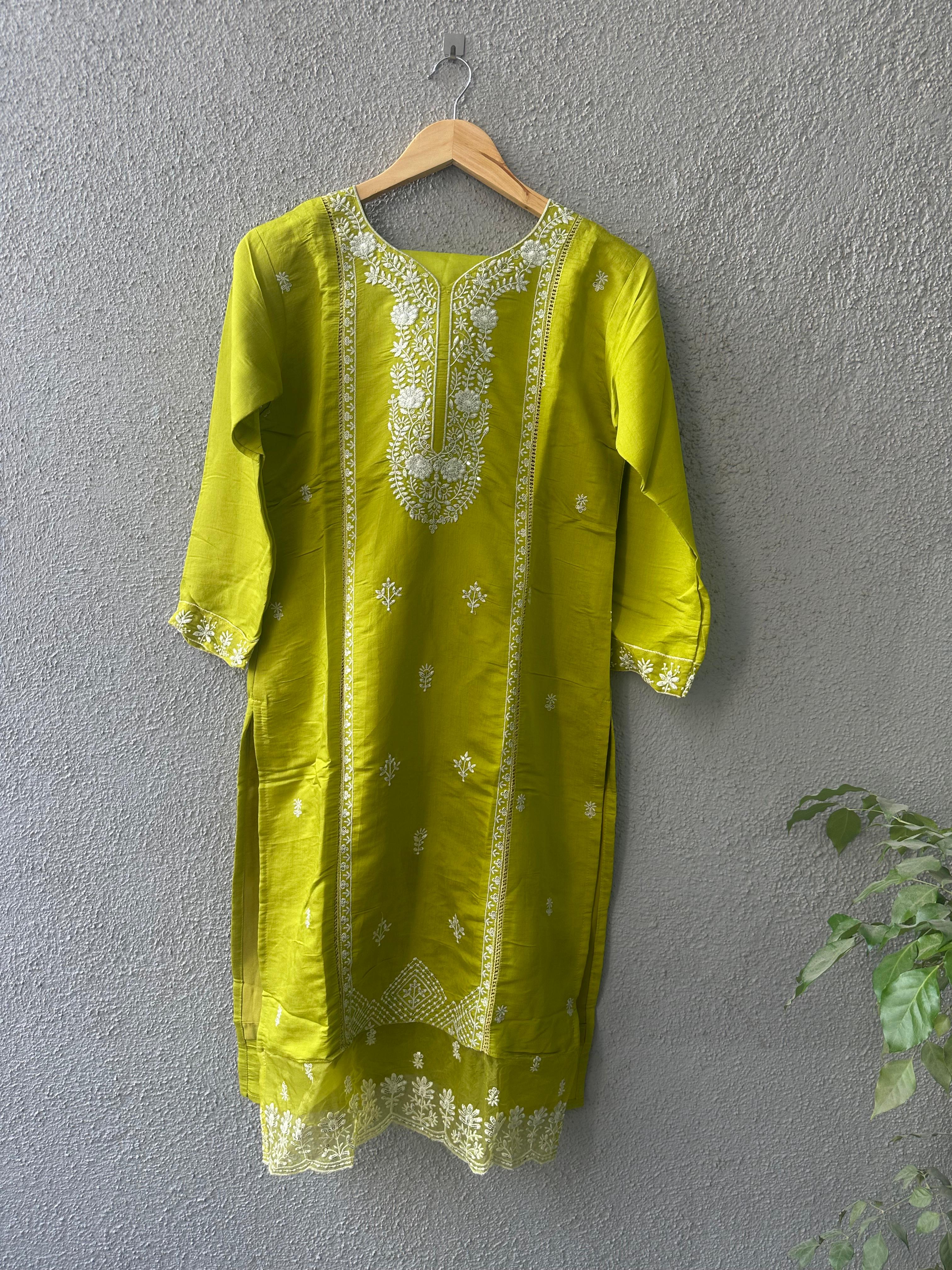 Embroidered Yellow Salwar Kameez