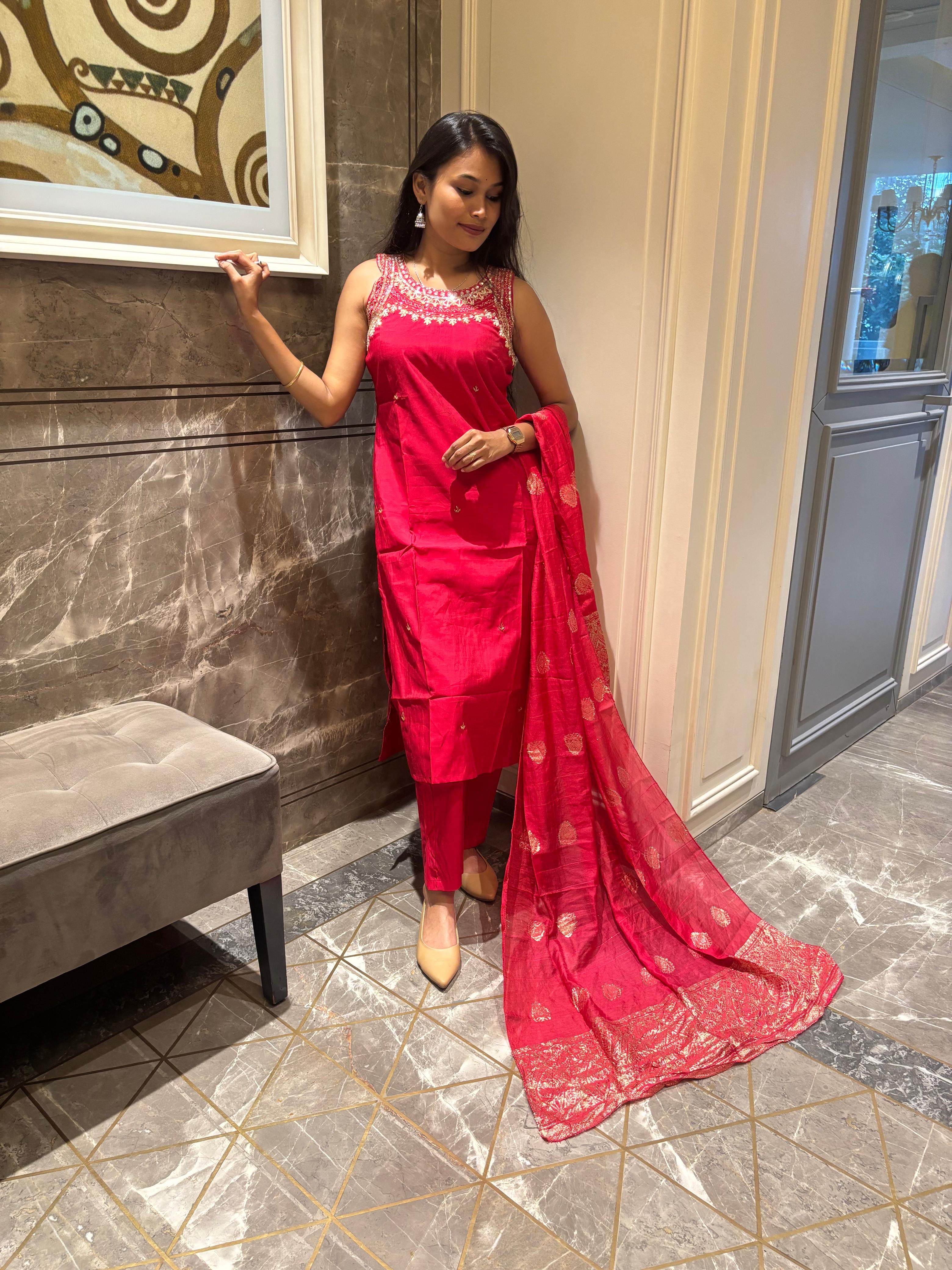 Pink Embroidered Salwar Suit