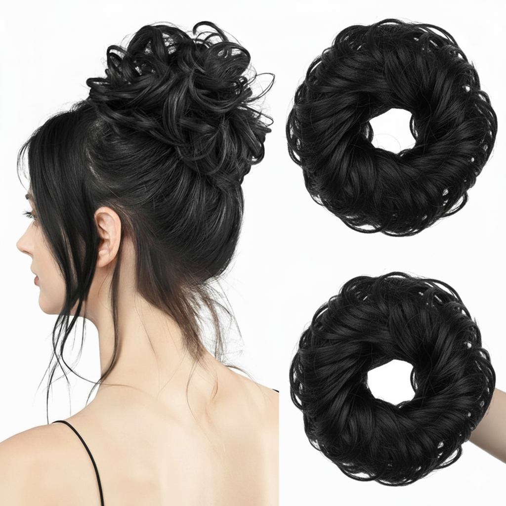 Ruffle Hair Bun Scrunchie