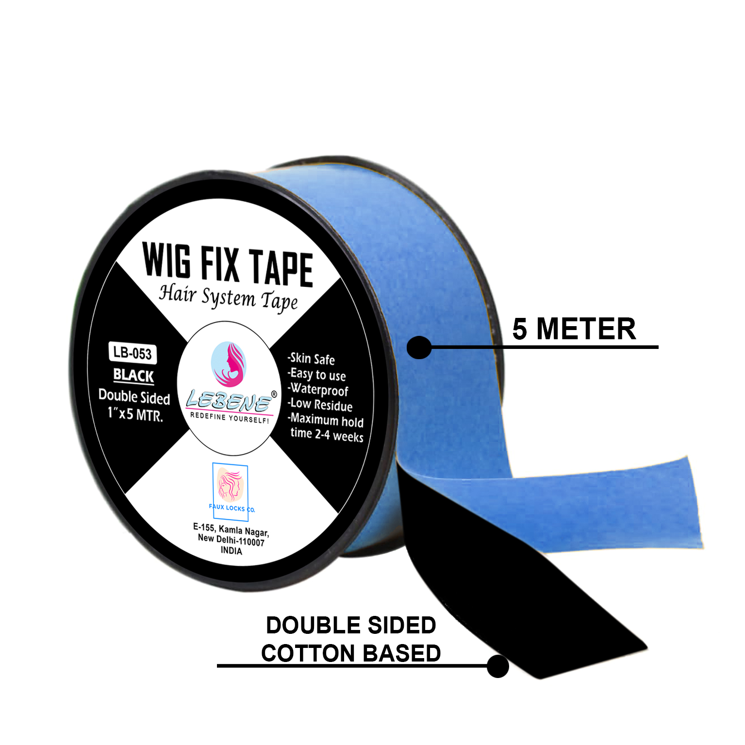 Black Cotton Wig Fix Tape