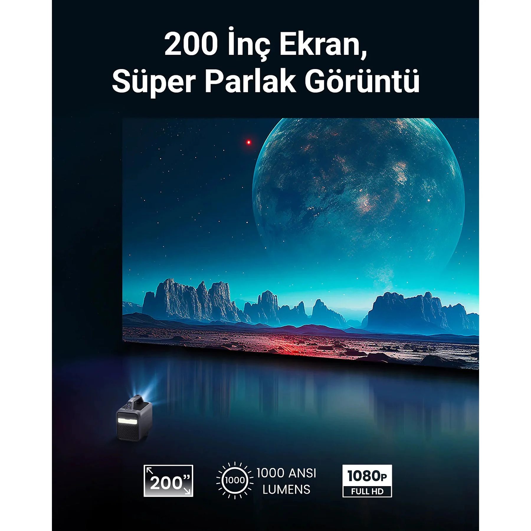 ANKER Nebula Mars 3 Akıllı Taşınabilir WiFi Kablosuz Projeksiyon Cihazı 