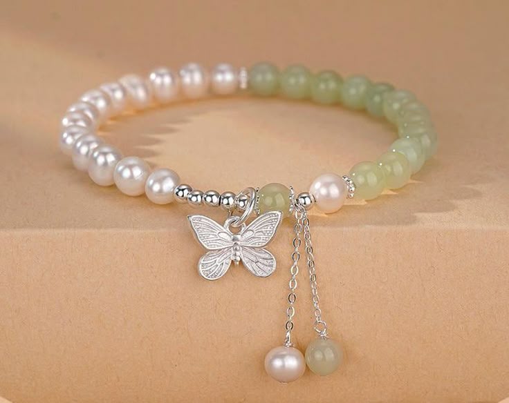 Butterfly Charm Beaded Bracelet