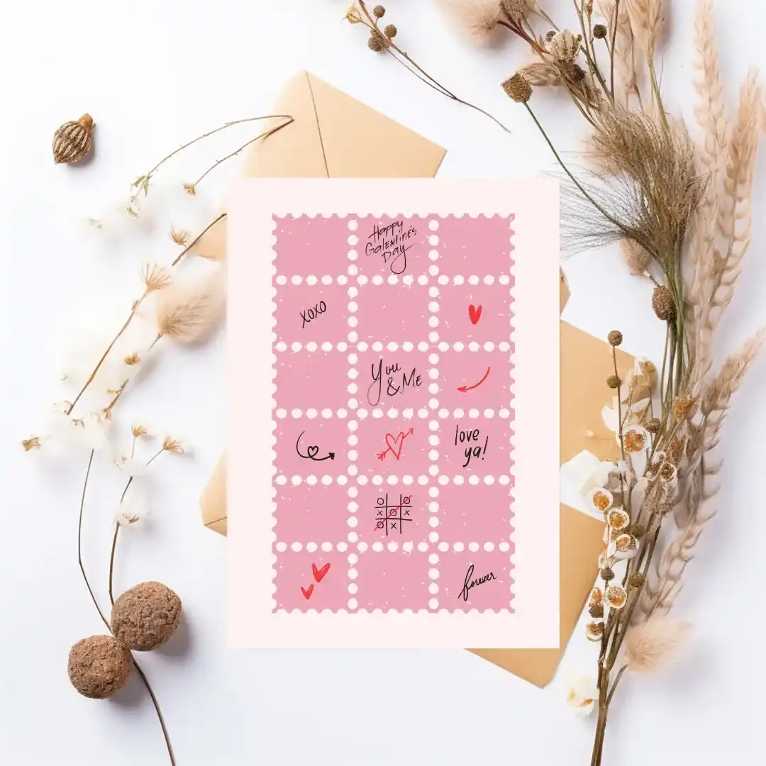 Честитка Happy Valentine розе