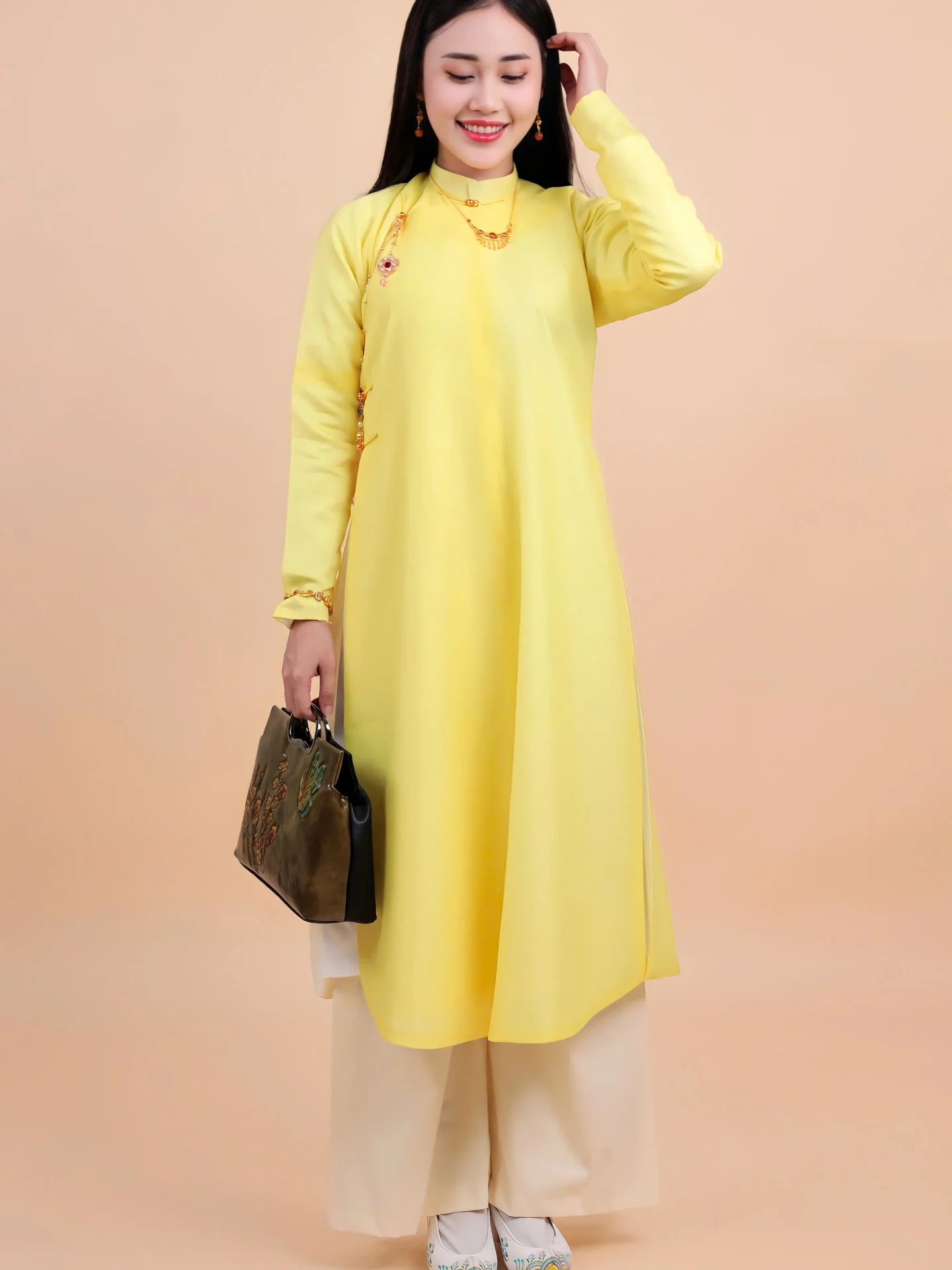 Áo dài ngũ thân Sa Hàn Quốc