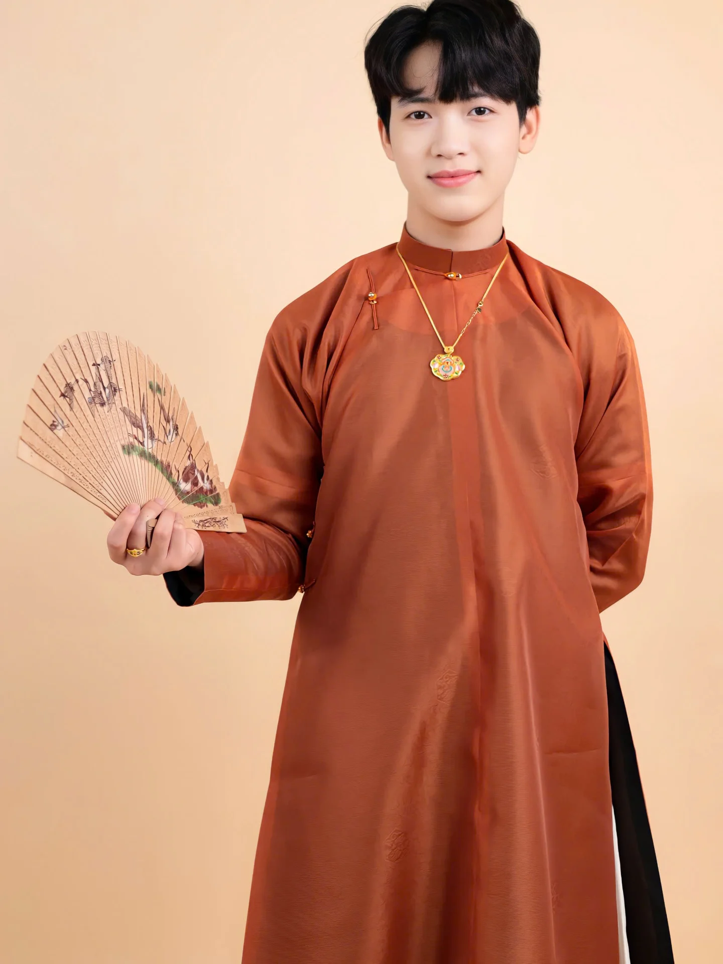 Áo dài ngũ thân Sa Hàn Quốc