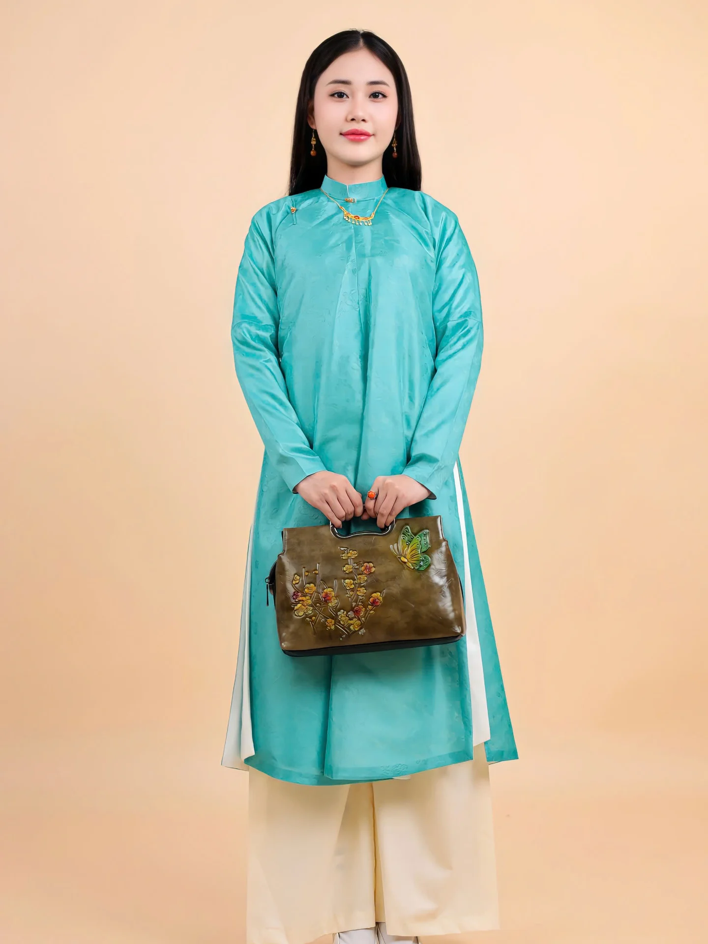 Áo dài ngũ thân Sa Hàn Quốc