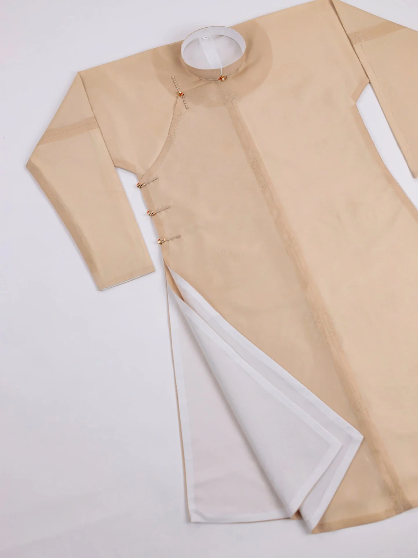 Áo dài ngũ thân Sa Hàn Chữ Thọ