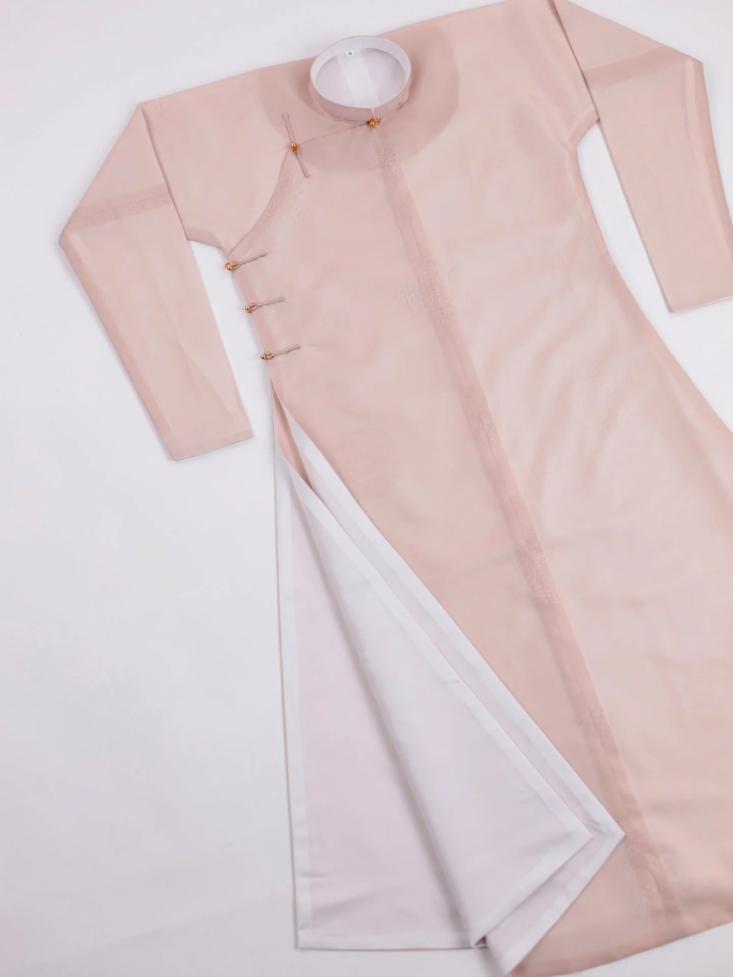 Áo dài ngũ thân Sa Hàn Chữ Thọ