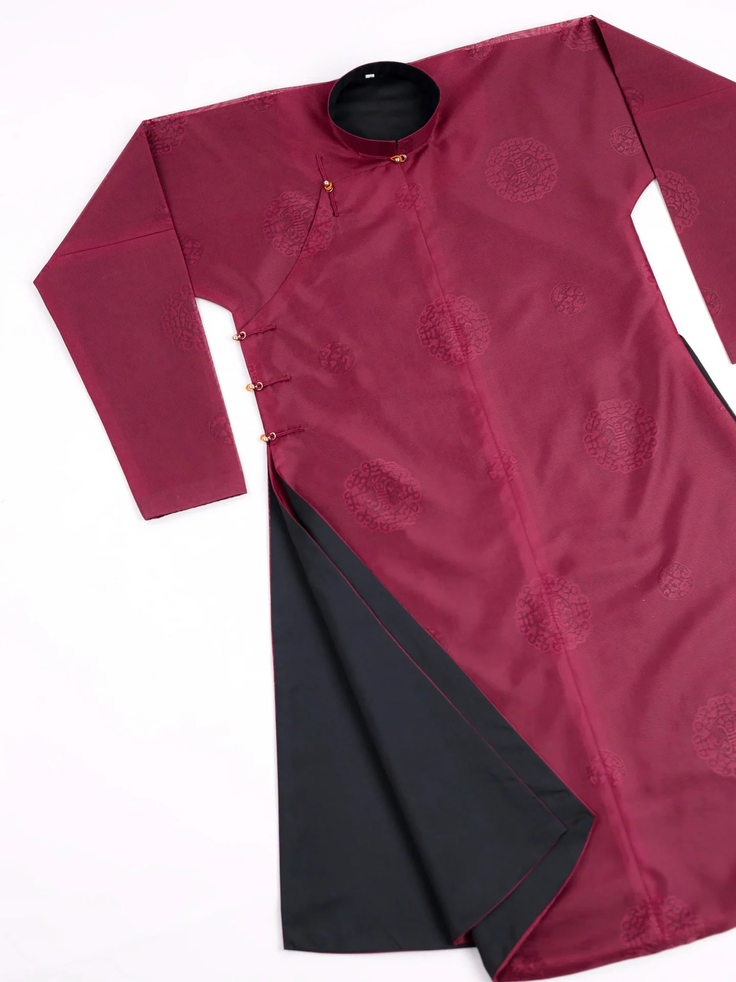 Áo dài ngũ thân Sa Hàn Chữ Thọ