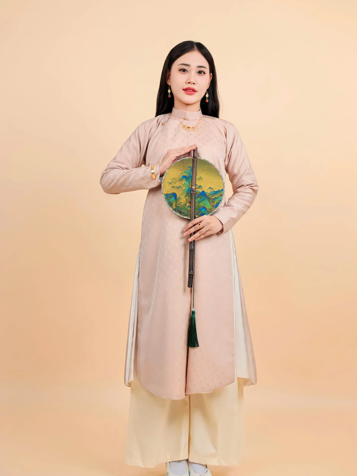 Áo dài ngũ thân Lụa Hàn Quốc