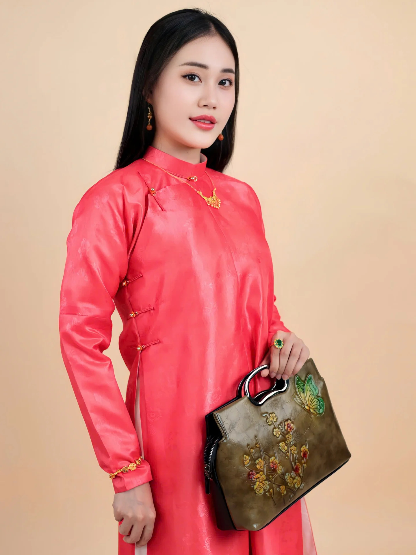 Áo dài ngũ thân Sa Hàn Quốc