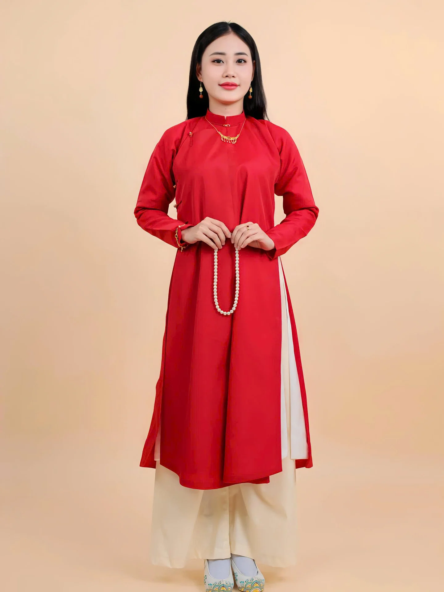 Áo dài ngũ thân Sa Hàn Quốc