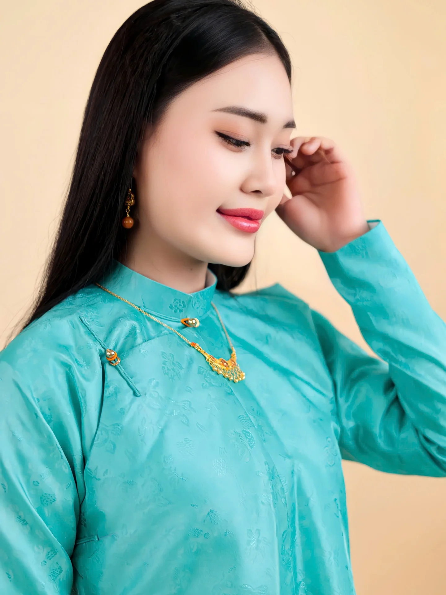 Áo dài ngũ thân Sa Hàn Quốc