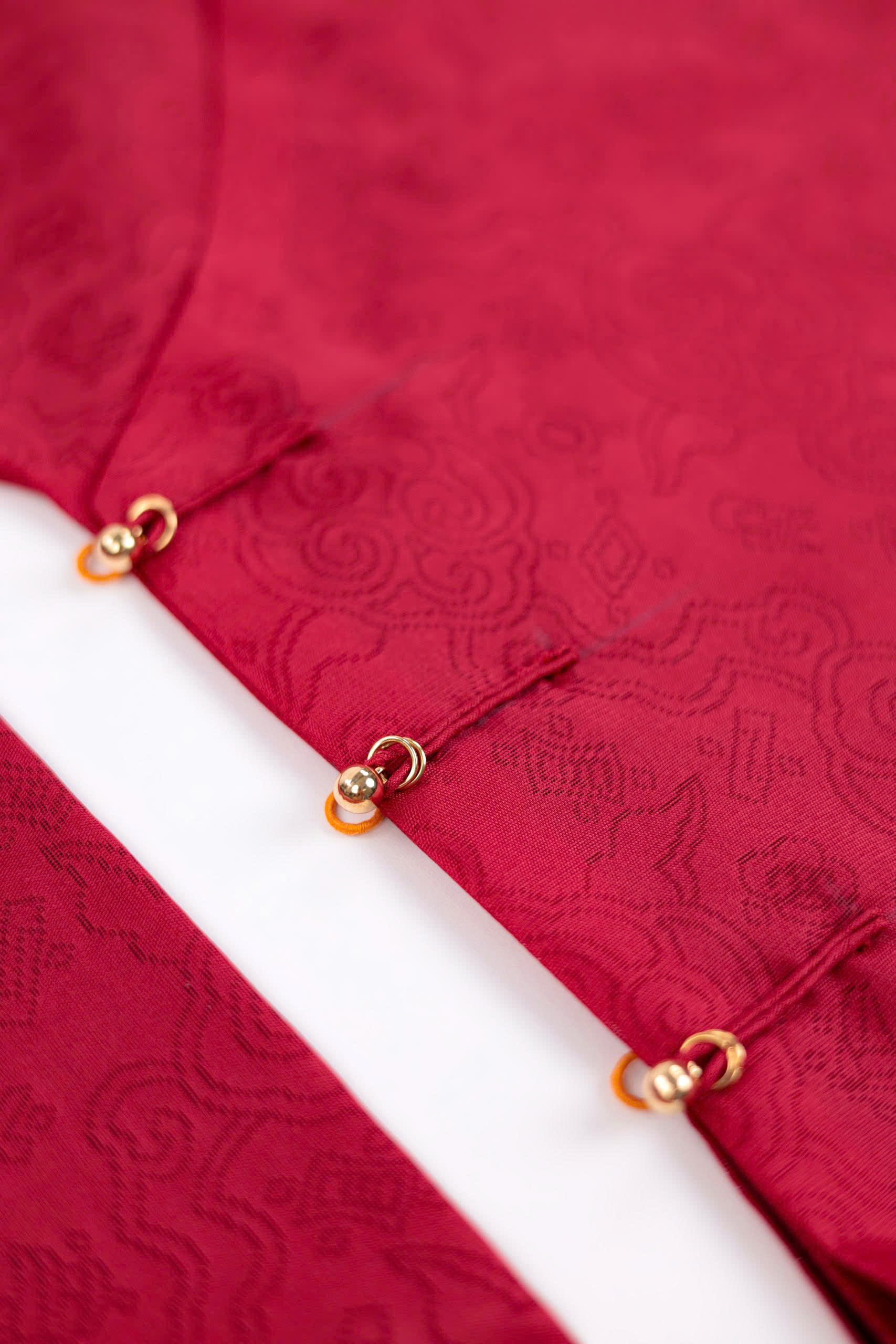 Áo dài Ngũ Thân Sa Vân Mây