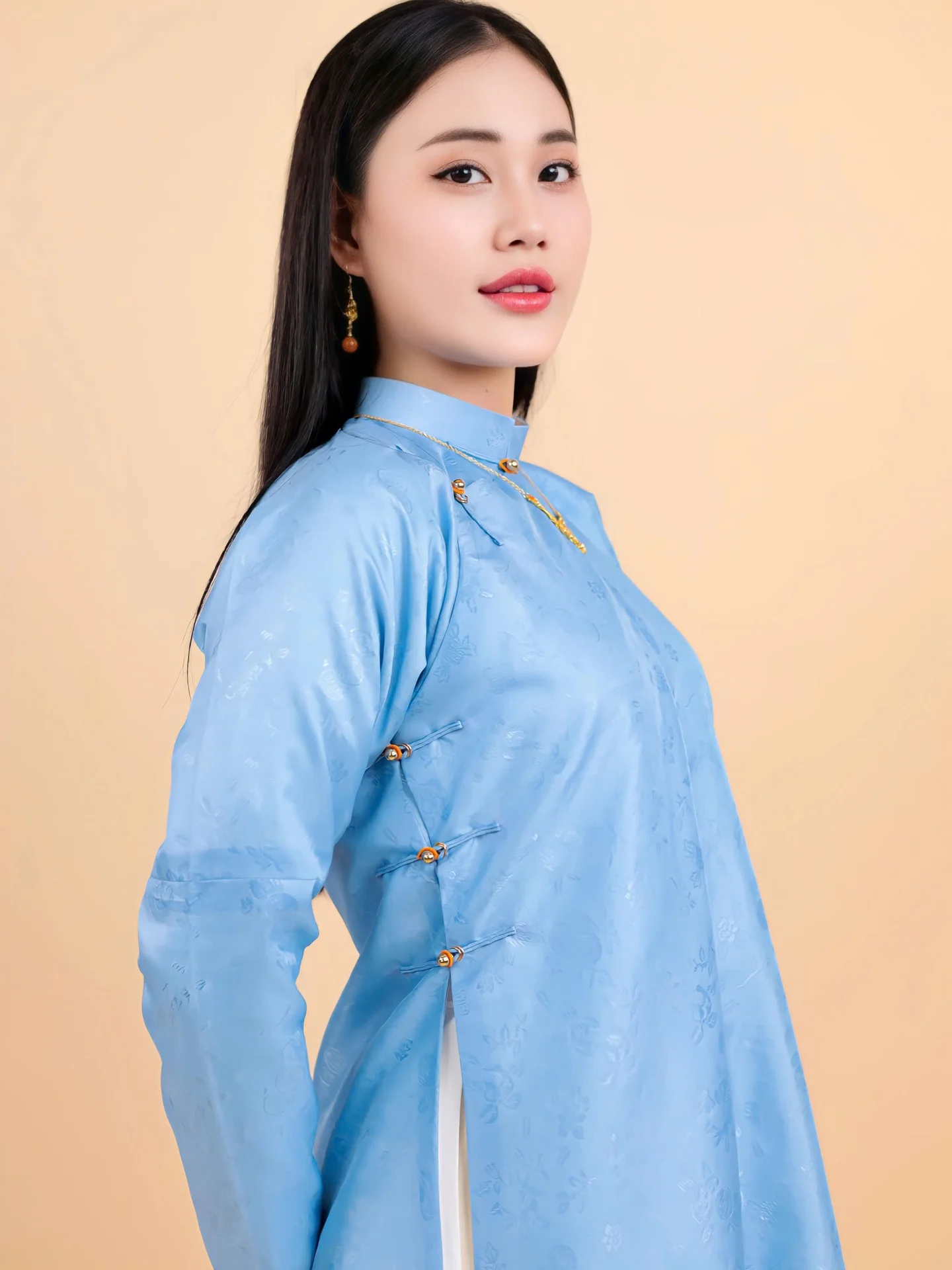 Áo dài ngũ thân Sa Hàn Quốc