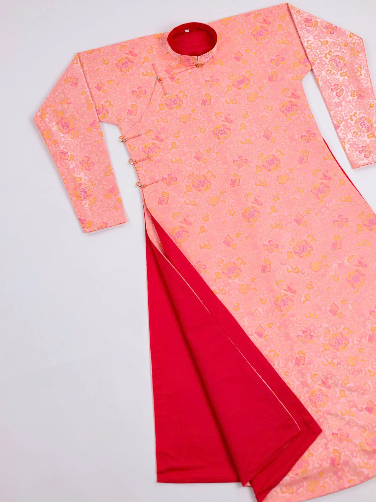 Áo dài ngũ thân Gấm Hàn quốc