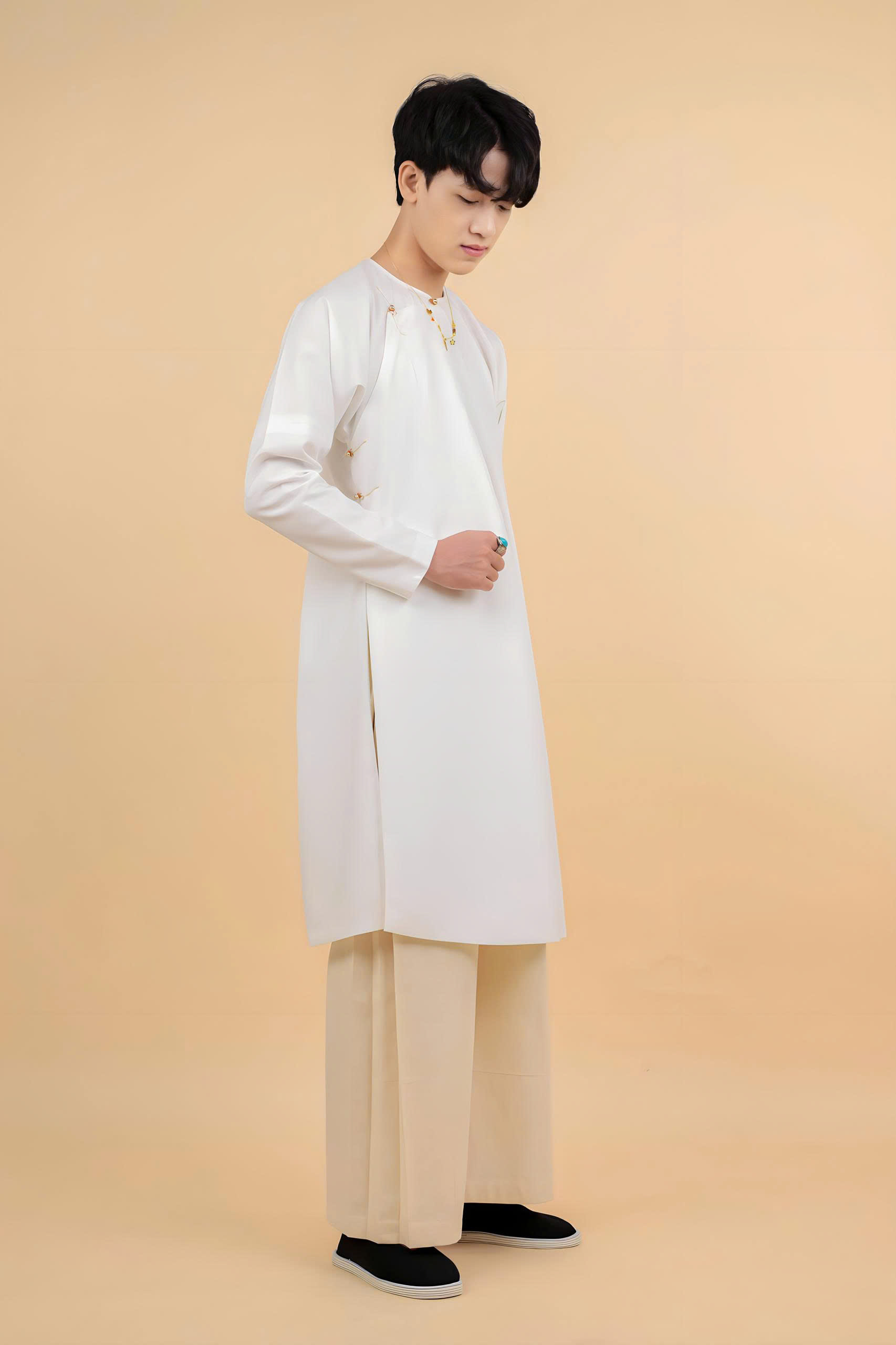 Áo dài Ngũ Thân Lót Cổ Tròn