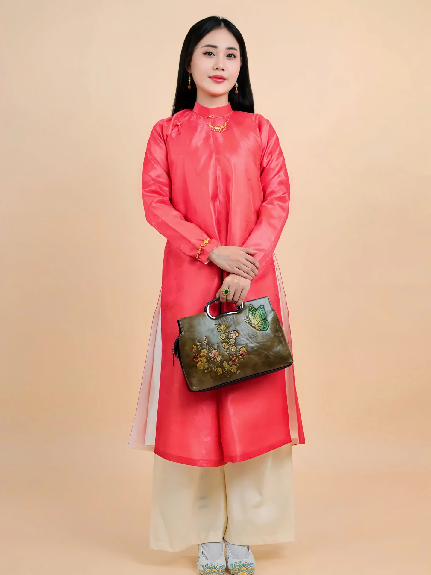 Áo dài ngũ thân Sa Hàn Quốc