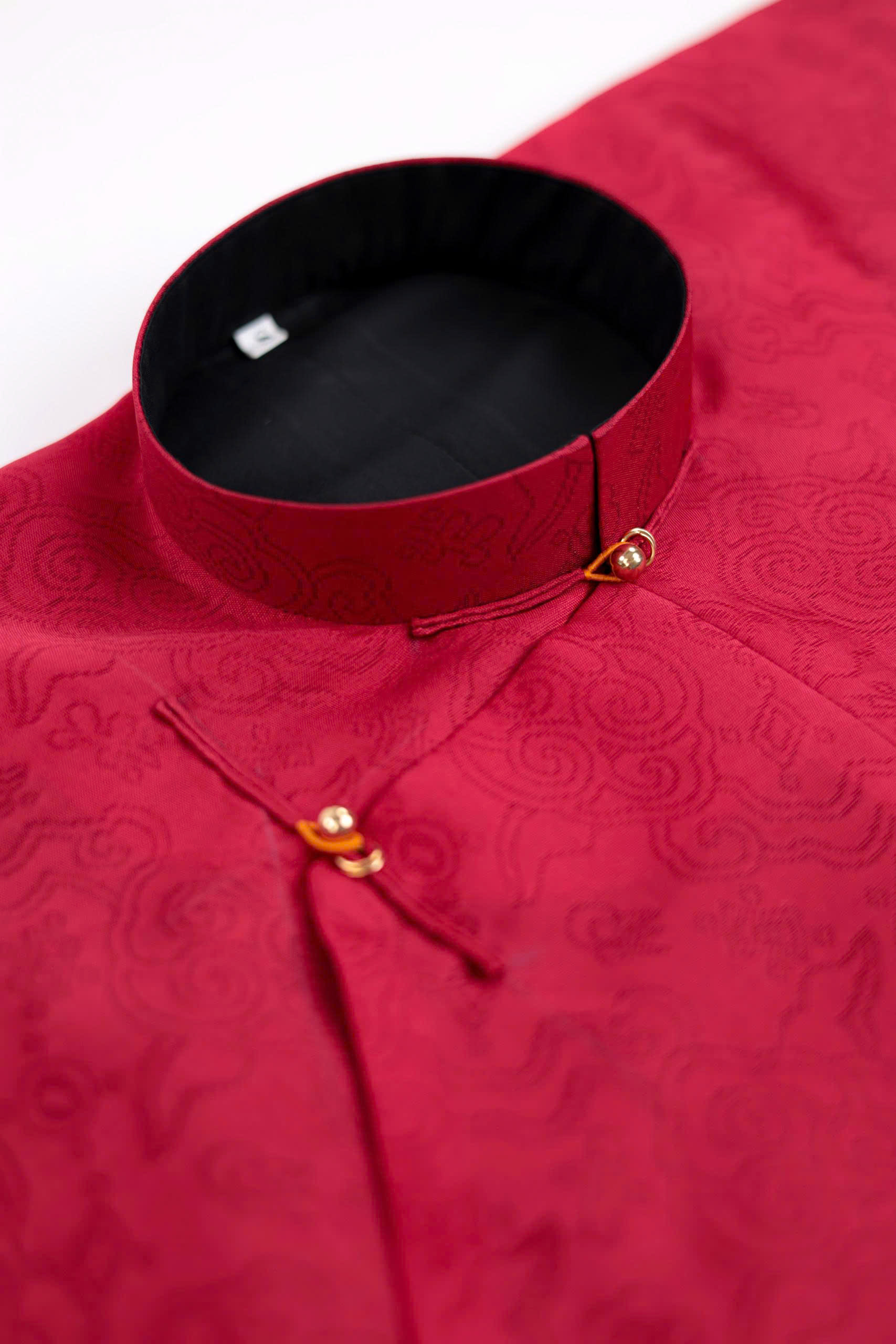 Áo dài Ngũ Thân Sa Vân Mây