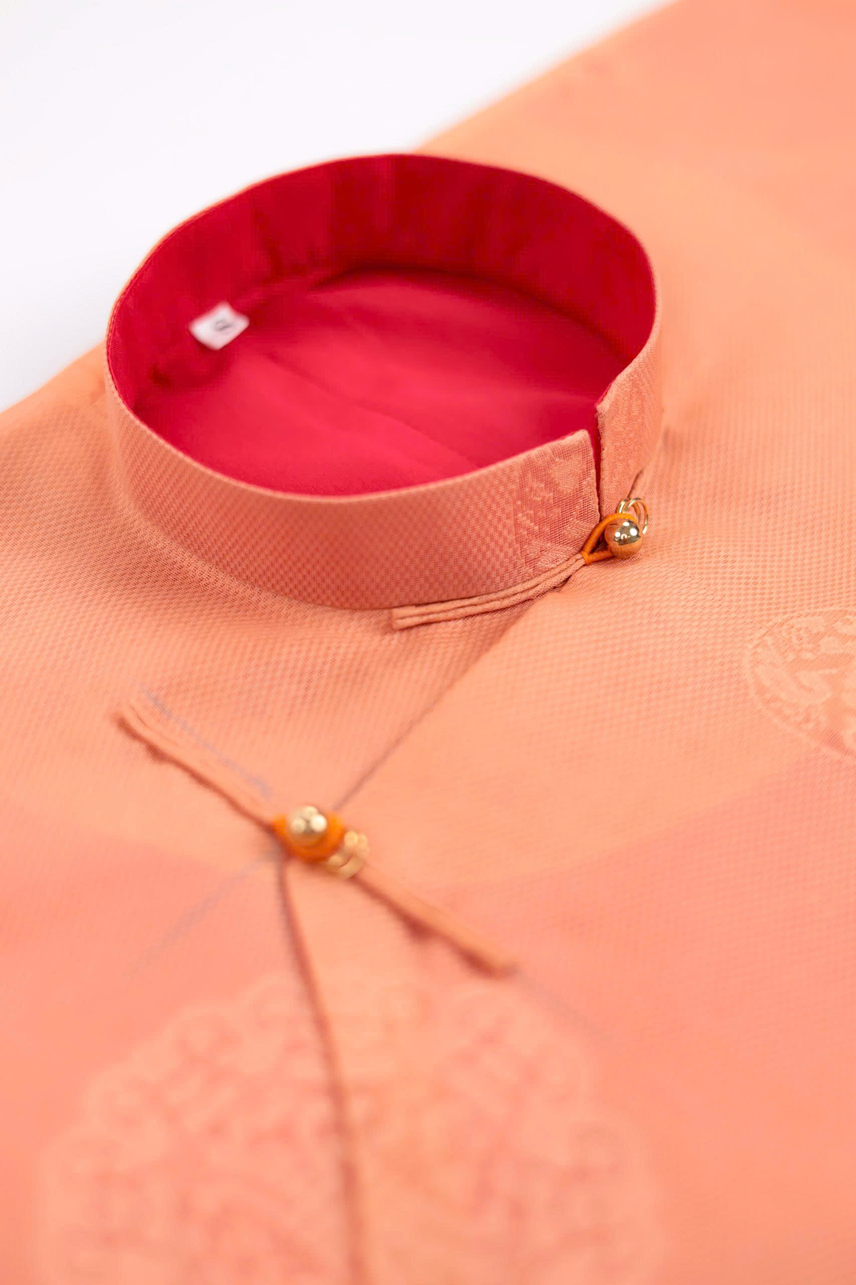 Áo dài Ngũ thân Sa Hàn Chữ Thọ