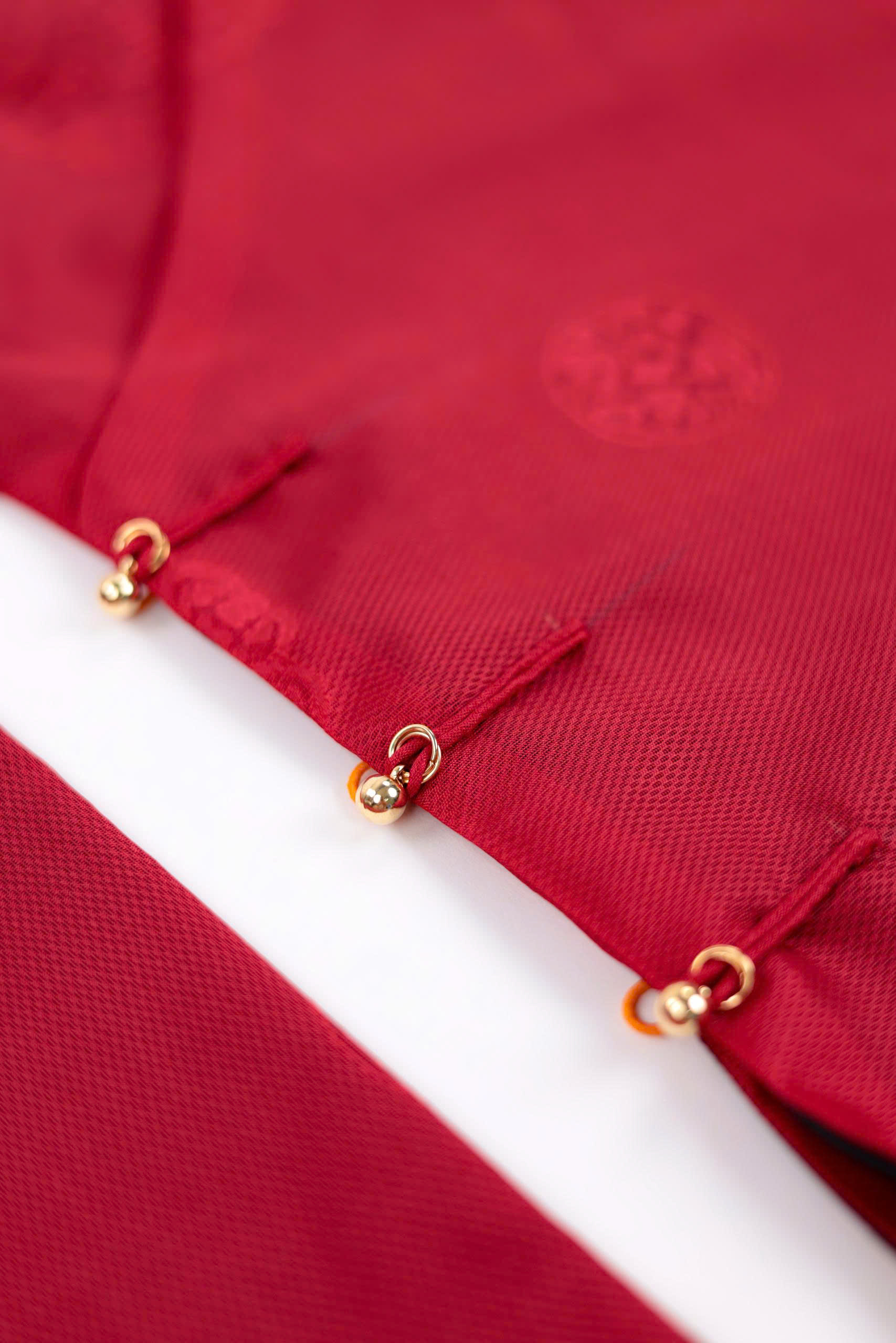 Áo dài Ngũ thân Sa Hàn Chữ Thọ