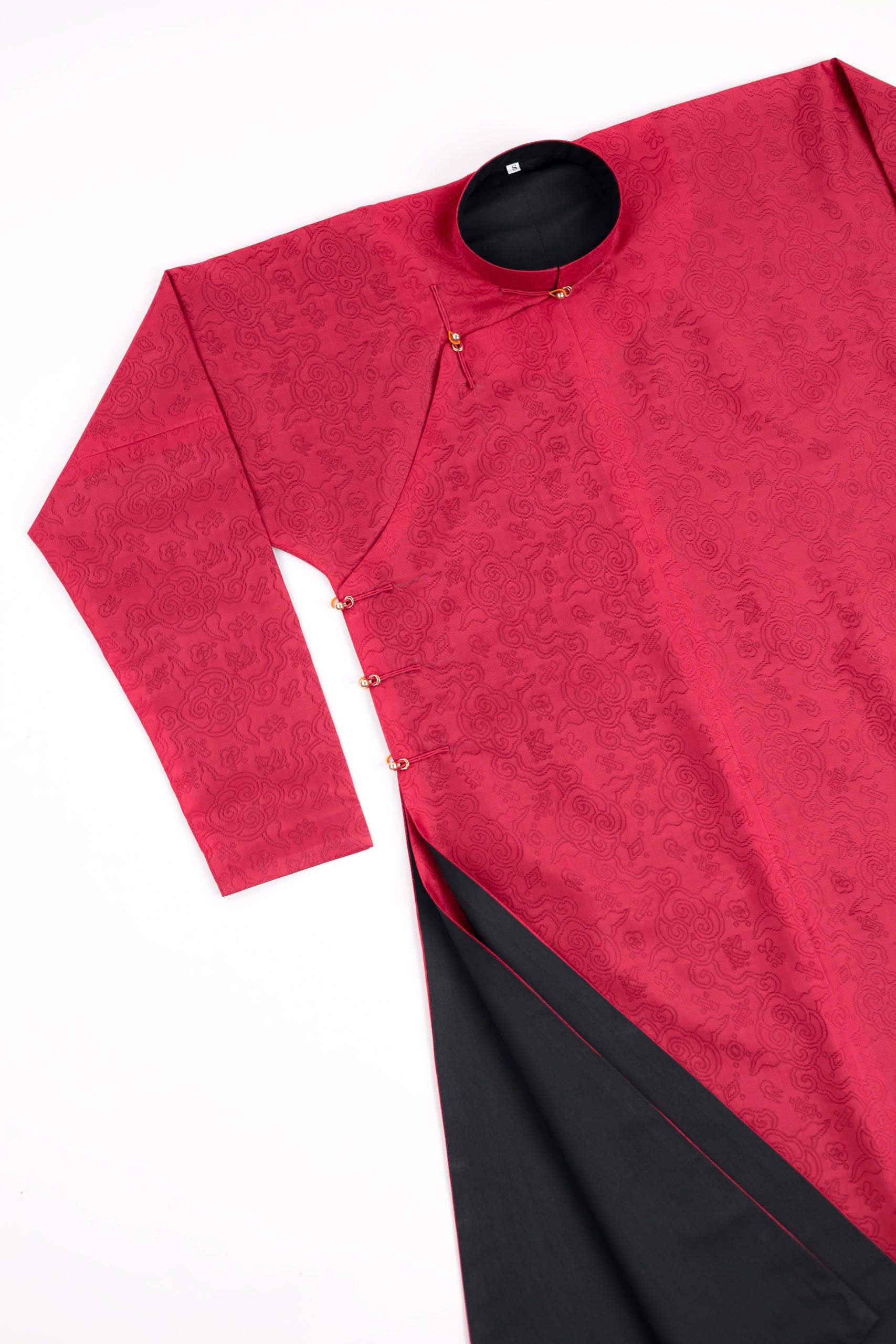 Áo dài Ngũ Thân Sa Vân Mây