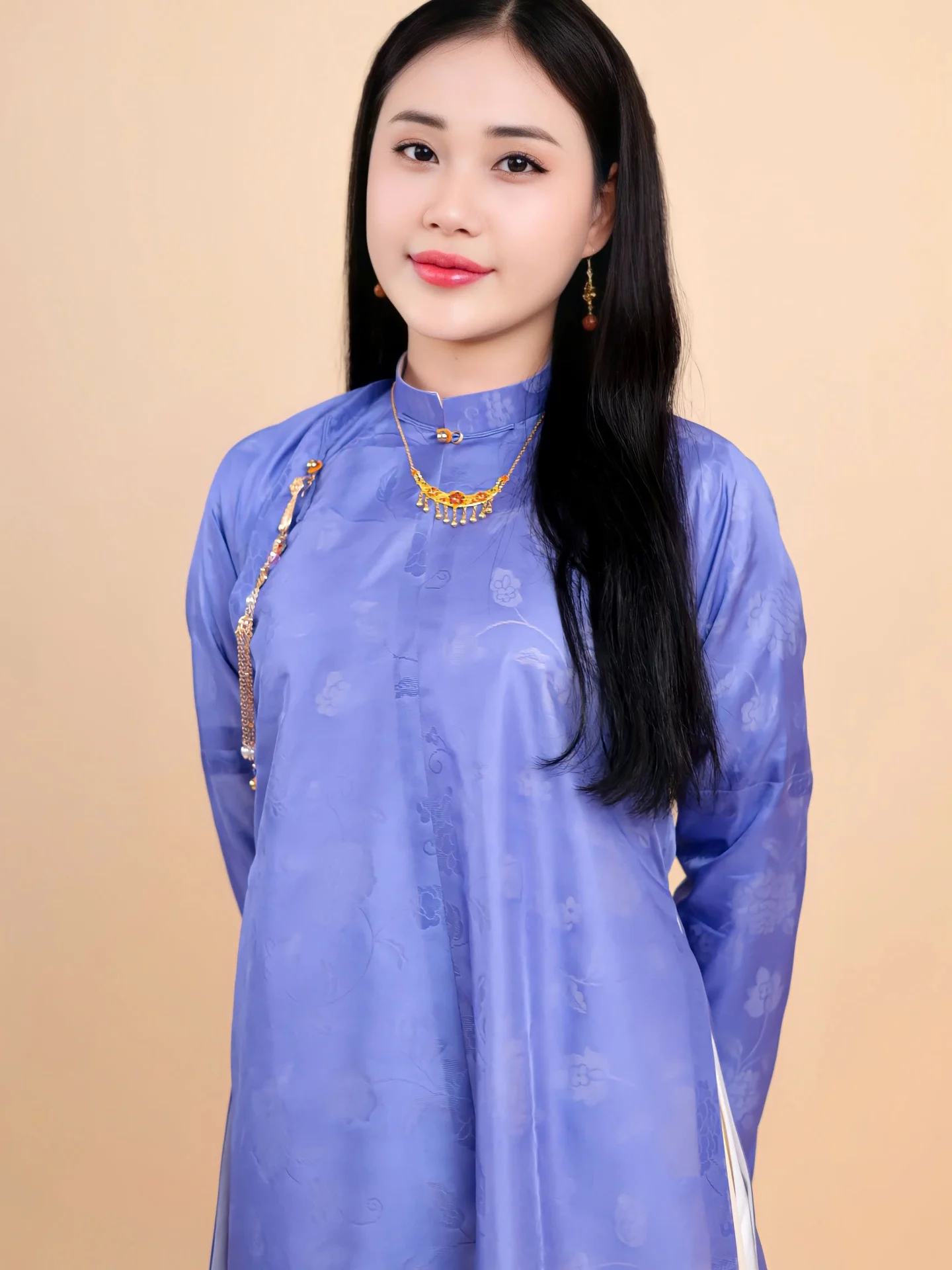 Áo dài ngũ thân Sa Hàn Quốc