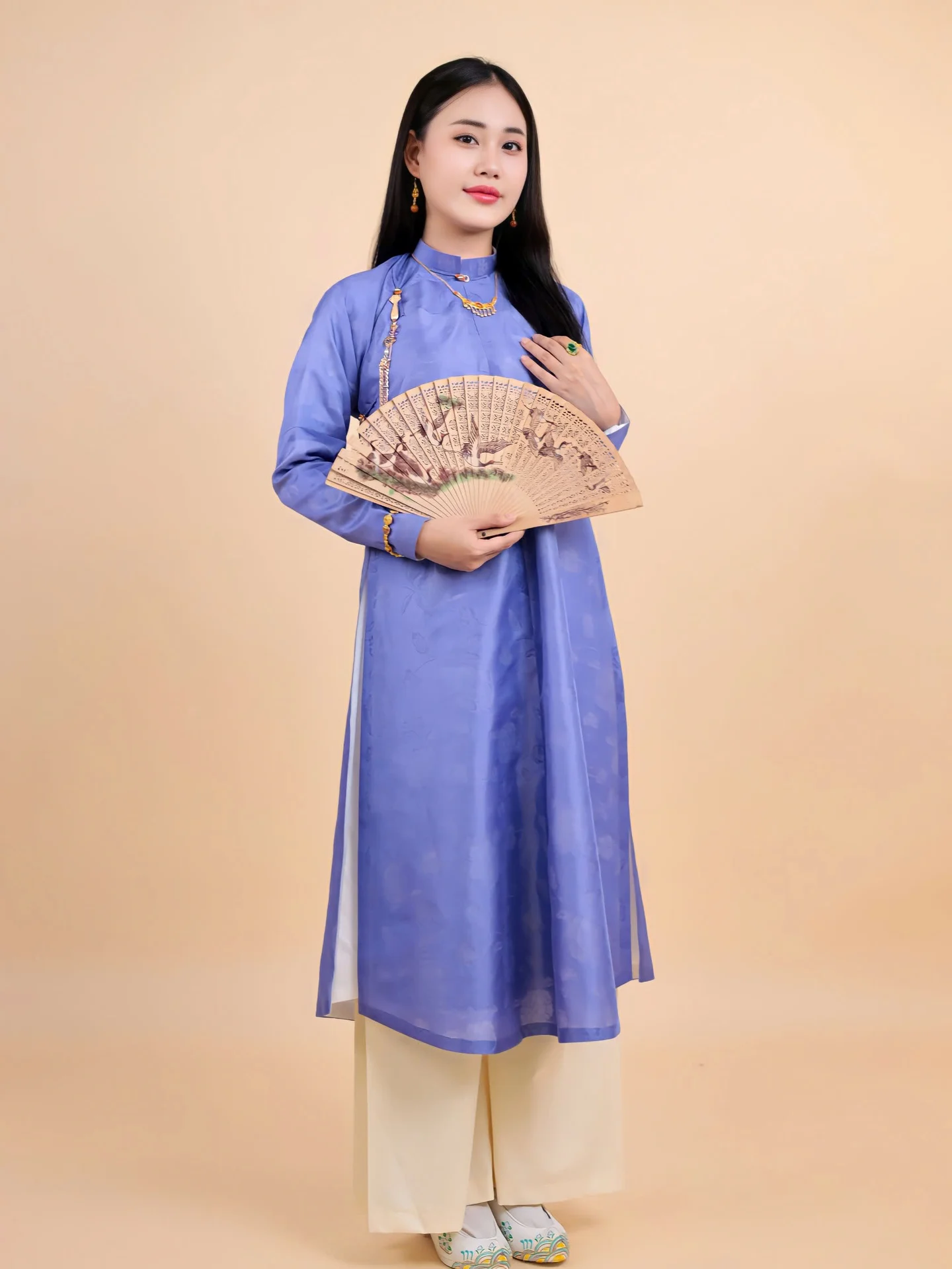 Áo dài ngũ thân Sa Hàn Quốc