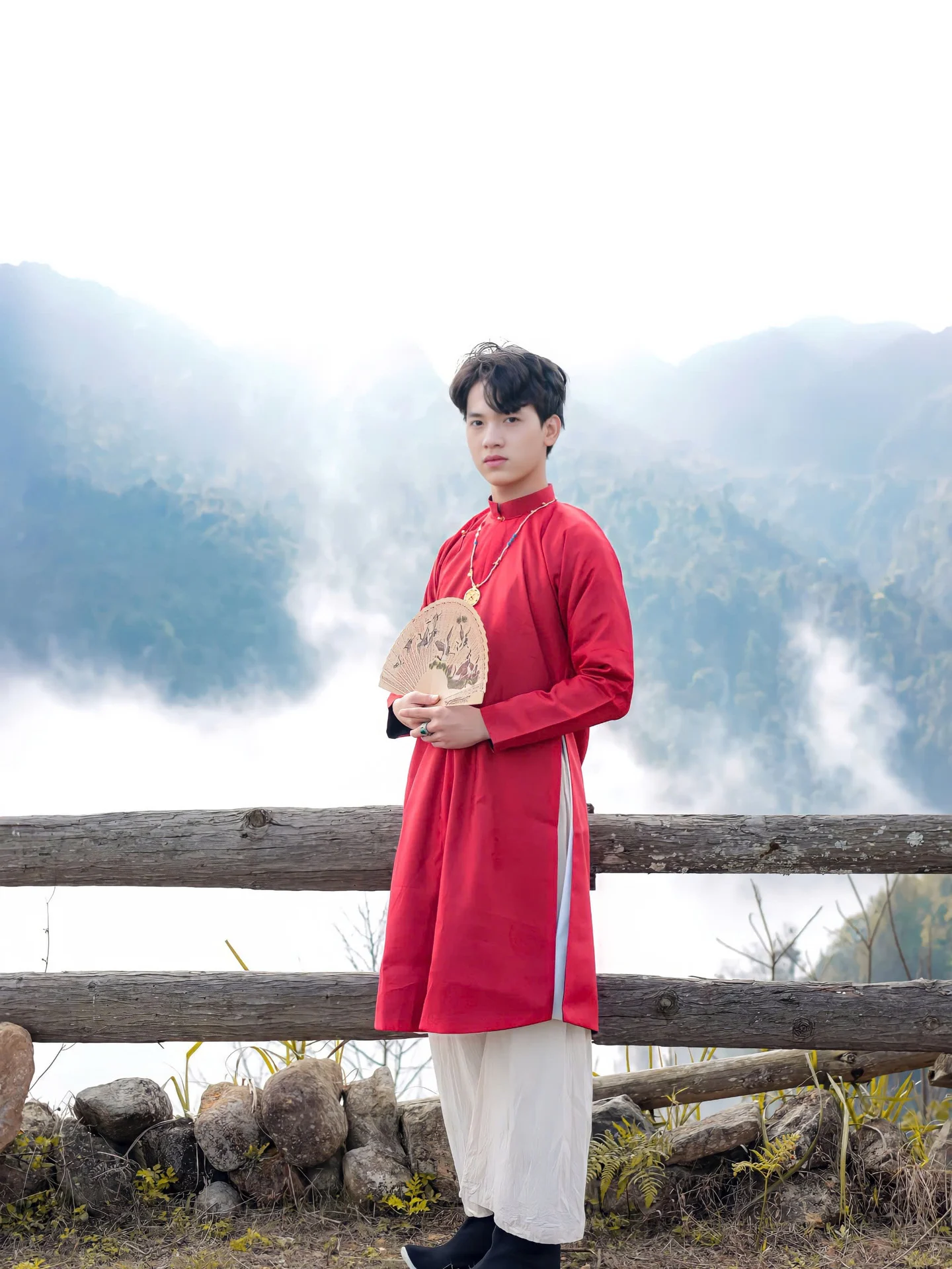 Áo dài ngũ thân Sa Hàn Ổ Rồng