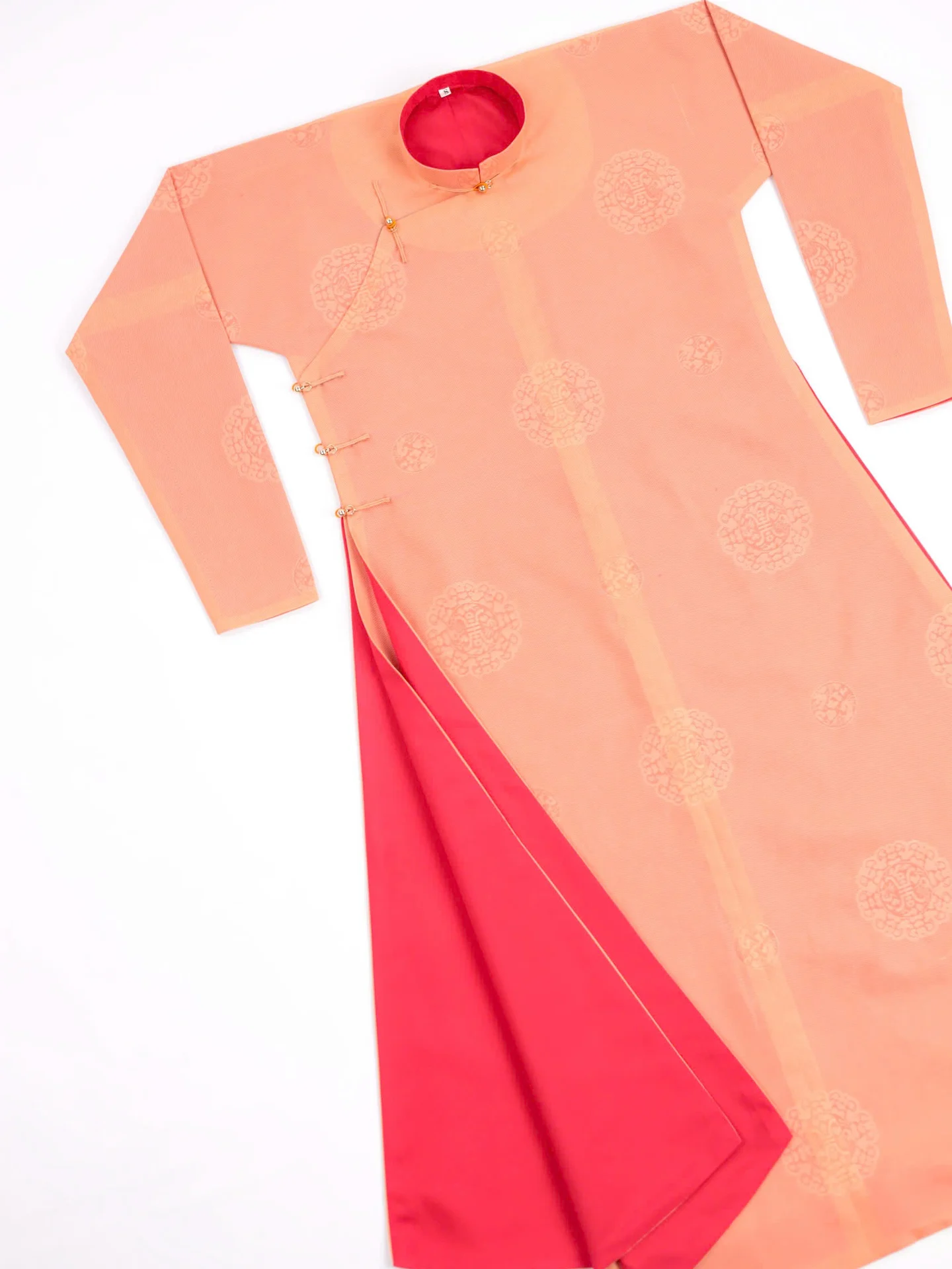 Áo dài ngũ thân Sa Hàn Chữ Thọ