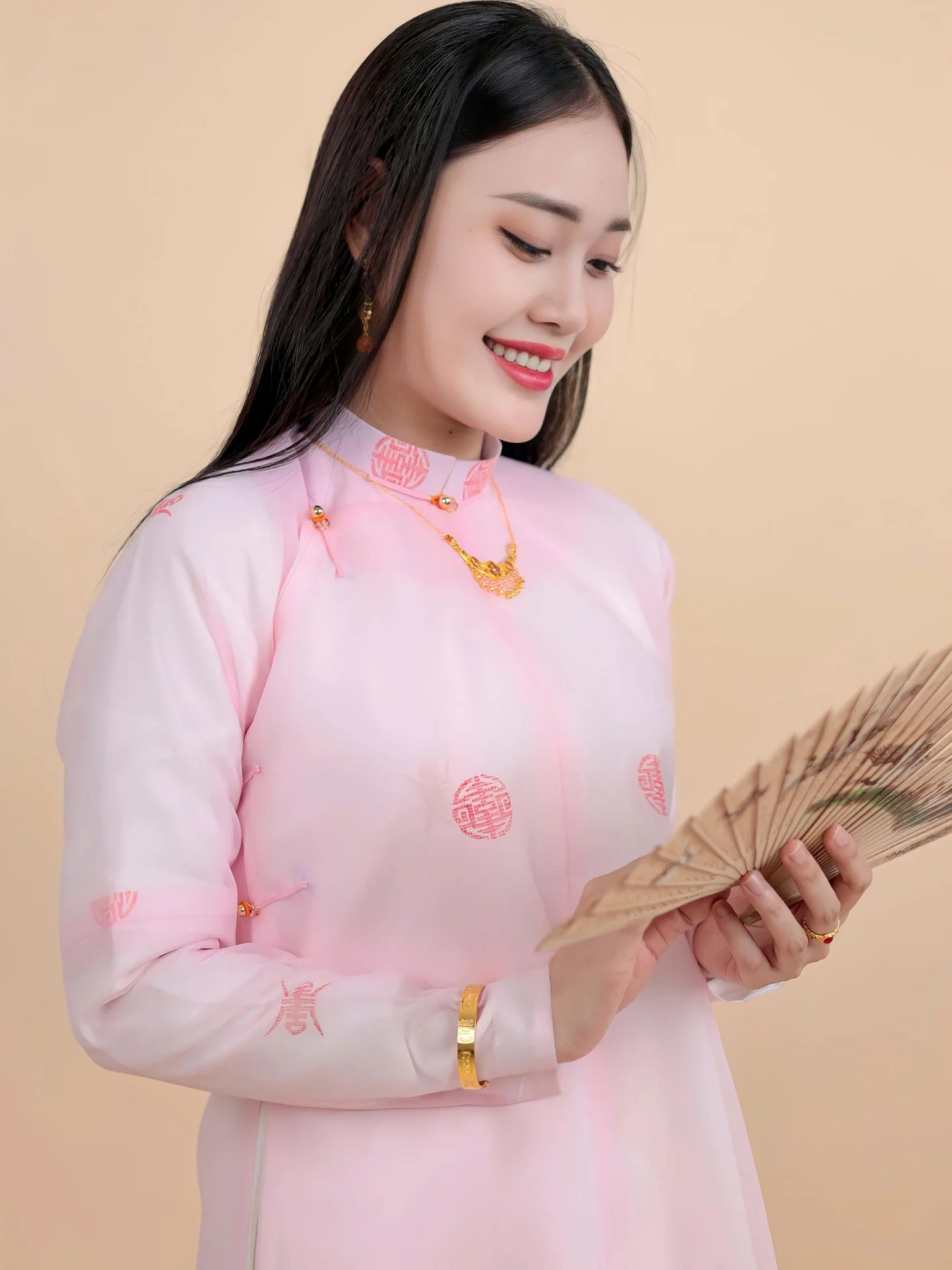 Áo dài ngũ thân Sa Hàn Quốc