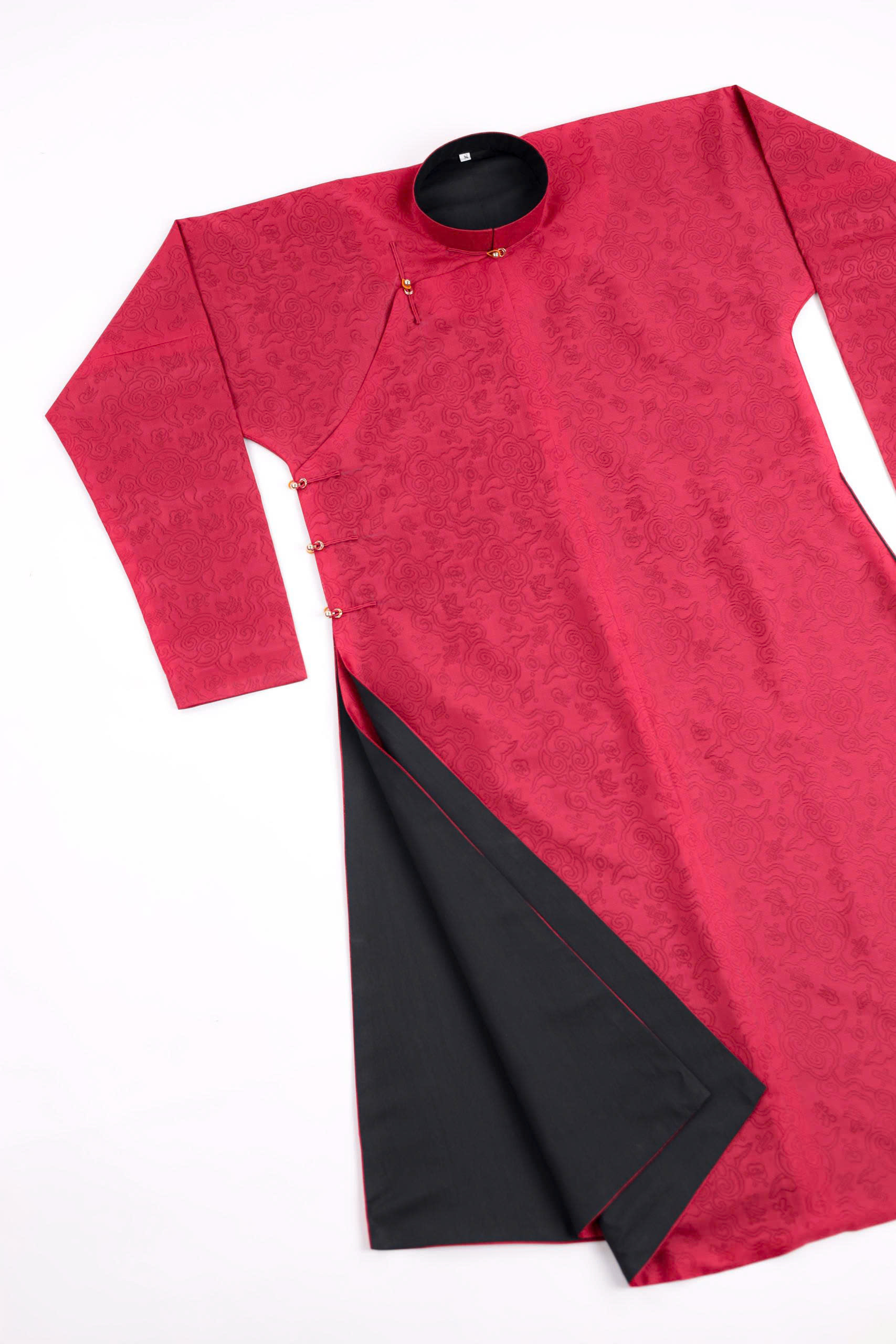 Áo dài Ngũ Thân Sa Vân Mây