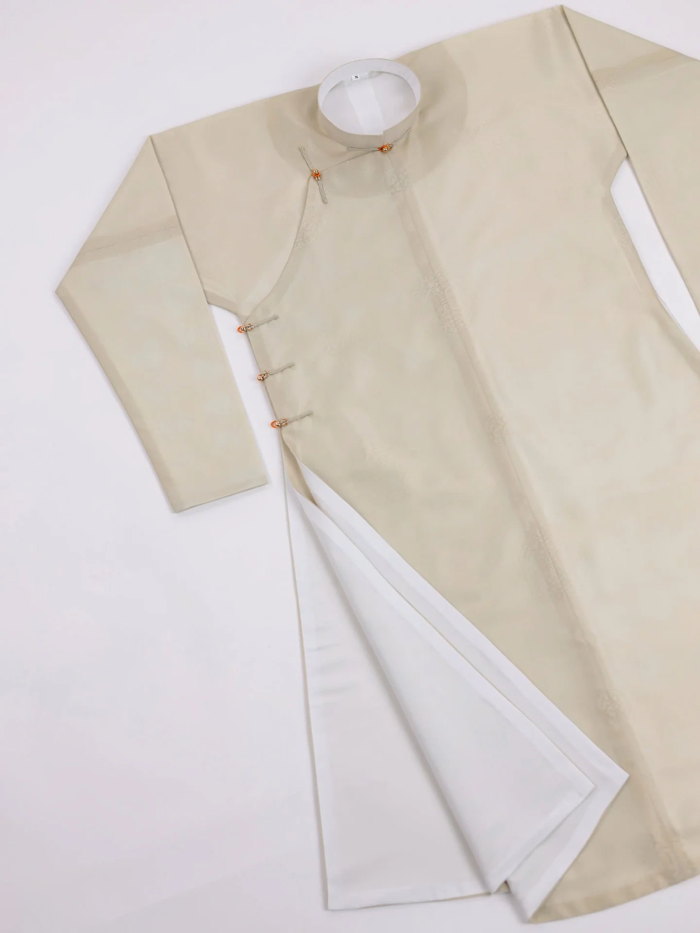 Áo dài ngũ thân Sa Hàn Chữ Thọ