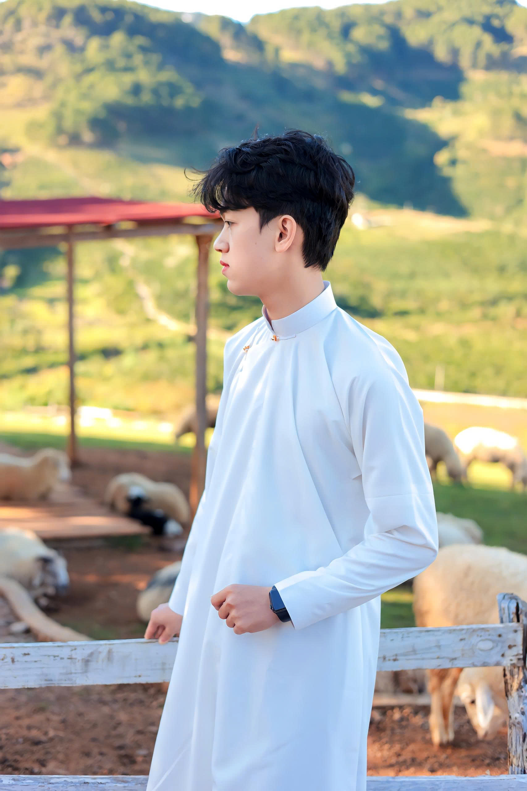 Áo dài Ngũ thân Lót Cổ Đứng